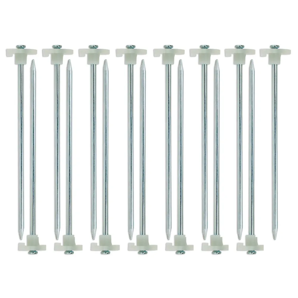 15 Pc Heavy Duty Glow in the Dark Tent Steel Stakes Metal Long Pegs Camping Tarp