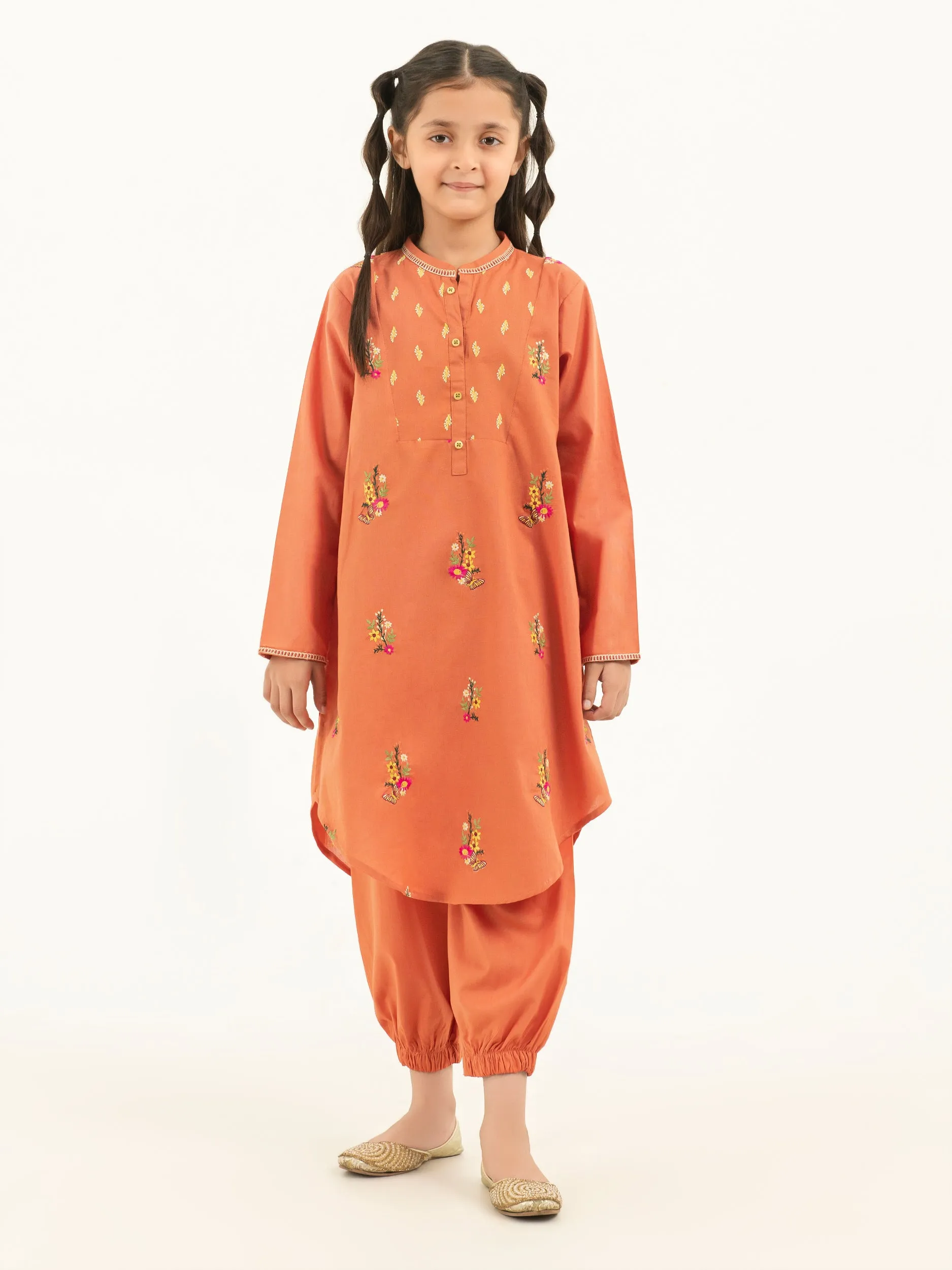 2 Piece Winter Cotton Suit-Embroidered