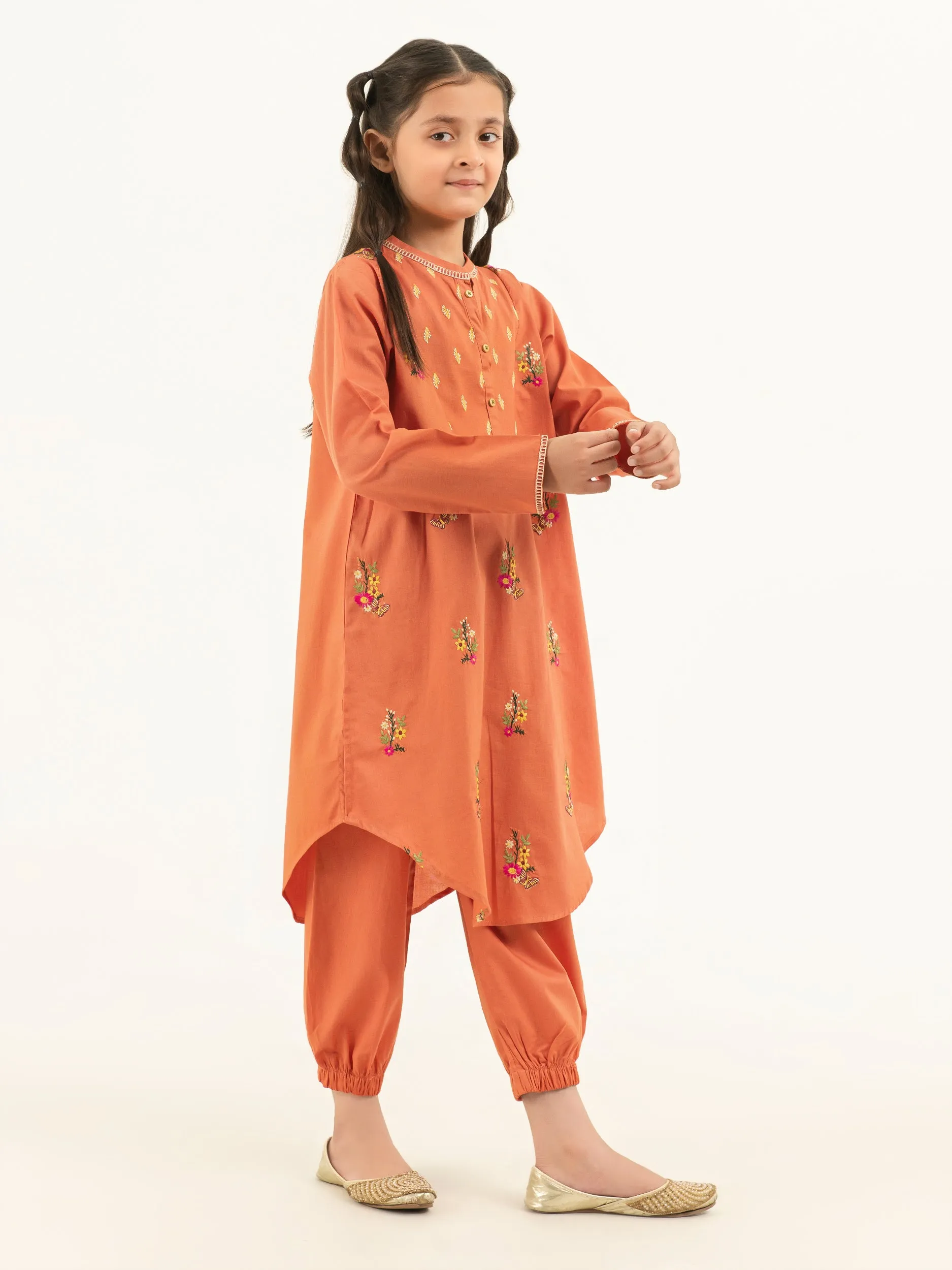 2 Piece Winter Cotton Suit-Embroidered