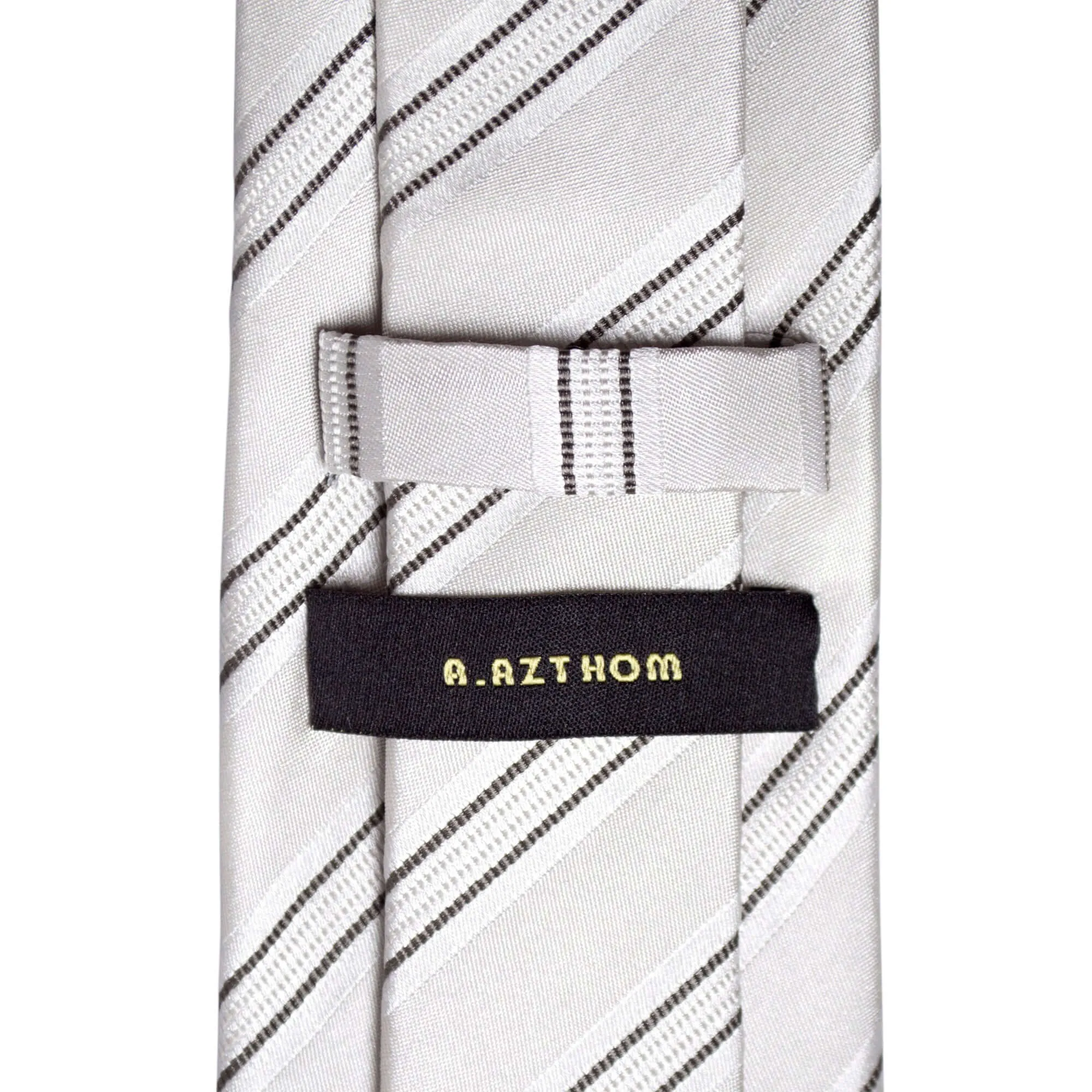 8cm Woven Striped Necktie in White