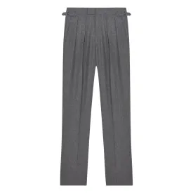 Aleks Mid Grey Wool Flannel Trousers