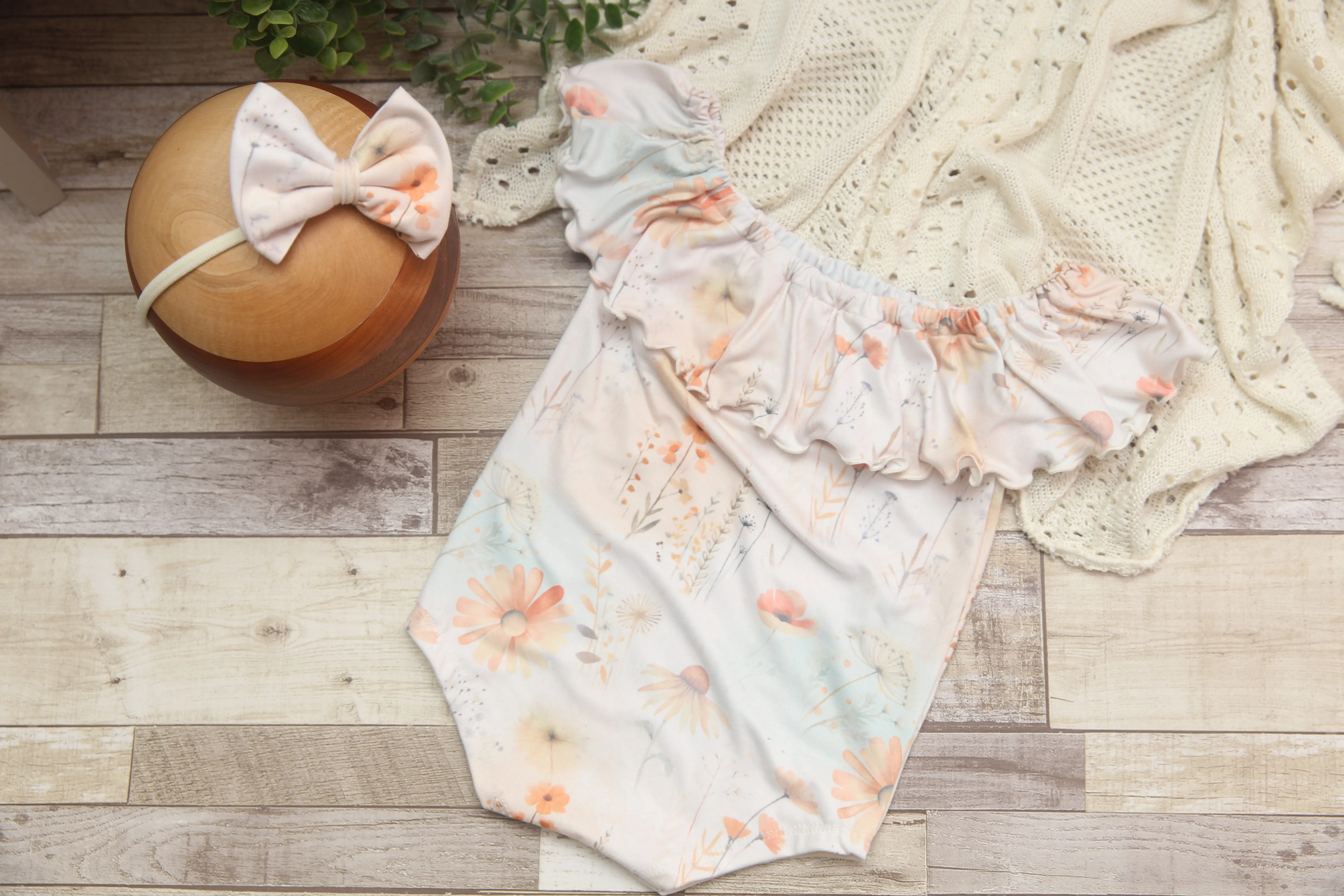 Anisa- Newborn or Sitter Flutter Romper; Newborn Romper; Sitter Romper; Boho Spring; MADE TO ORDER