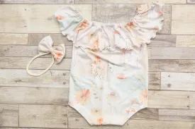 Anisa- Newborn or Sitter Flutter Romper; Newborn Romper; Sitter Romper; Boho Spring; MADE TO ORDER