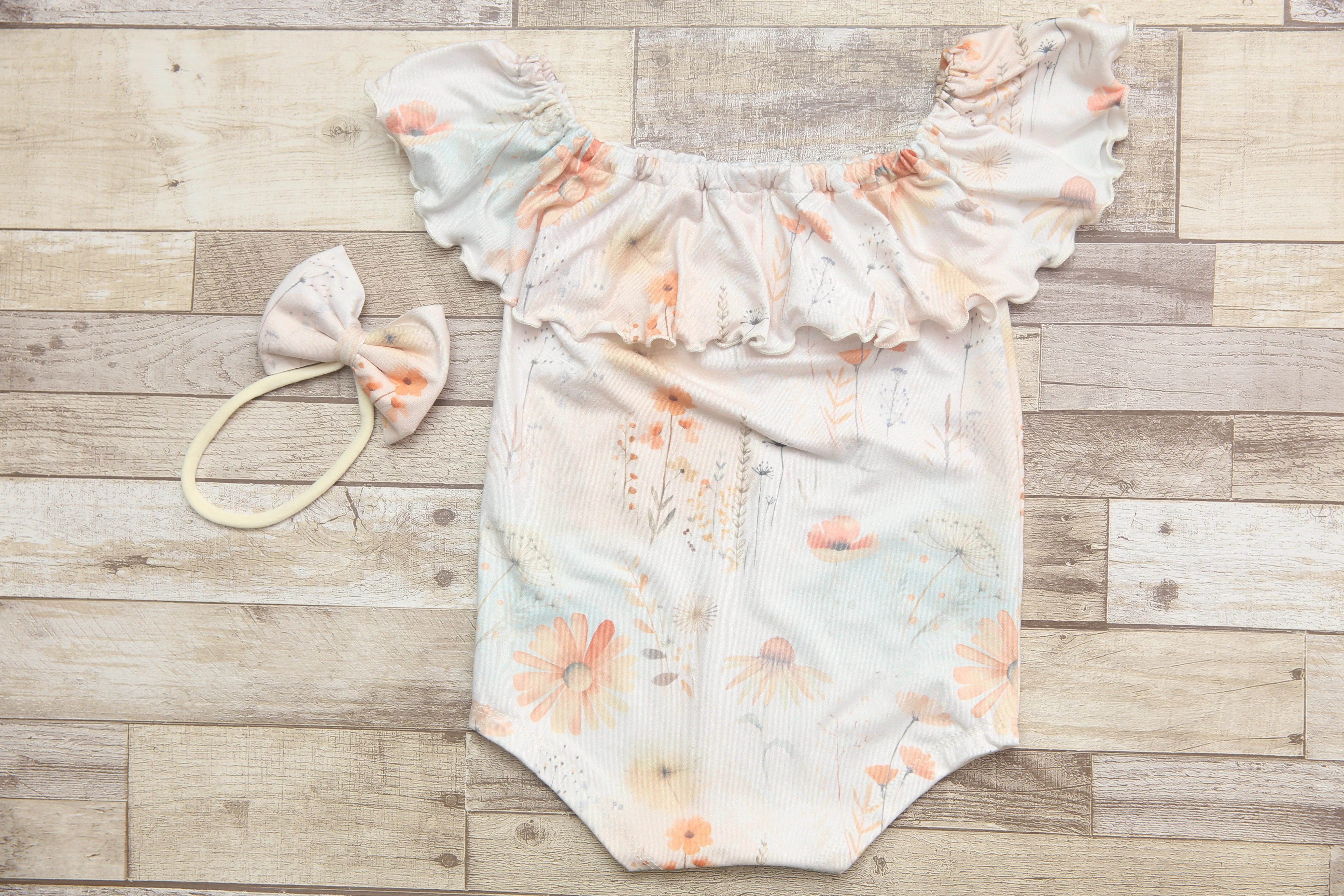 Anisa- Newborn or Sitter Flutter Romper; Newborn Romper; Sitter Romper; Boho Spring; MADE TO ORDER
