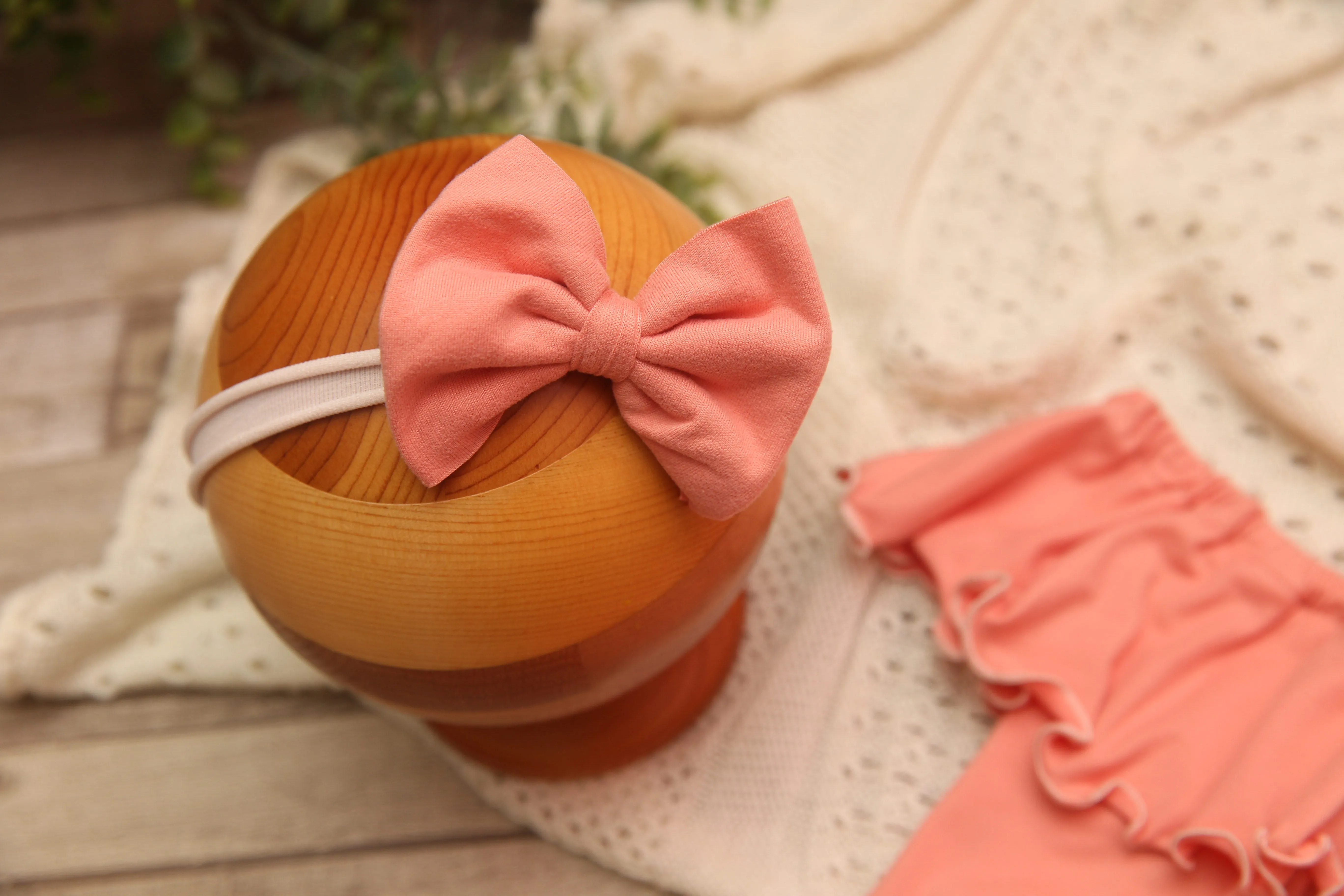 Anisa- Newborn or Sitter Flutter Romper; Newborn Romper; Sitter Romper; Solid Salmon MADE TO ORDER