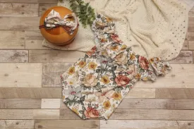 Anisa- Newborn or Sitter Flutter Romper; Newborn Romper; Sitter Romper; Vintage Floral; MADE TO ORDER