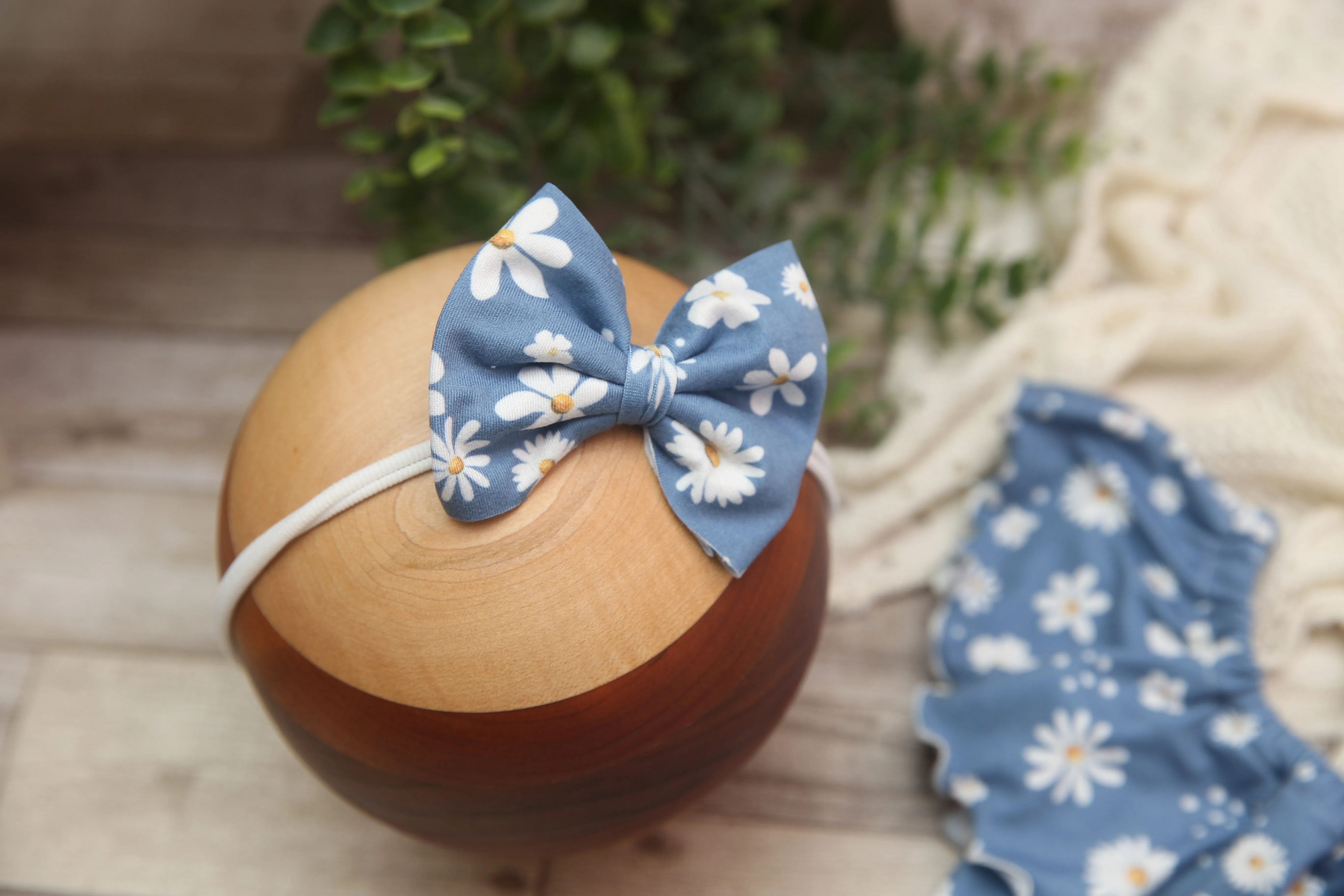Anisa- Sitter Flutter Romper; Sitter Romper; Blue Daisies; READY TO SHIP
