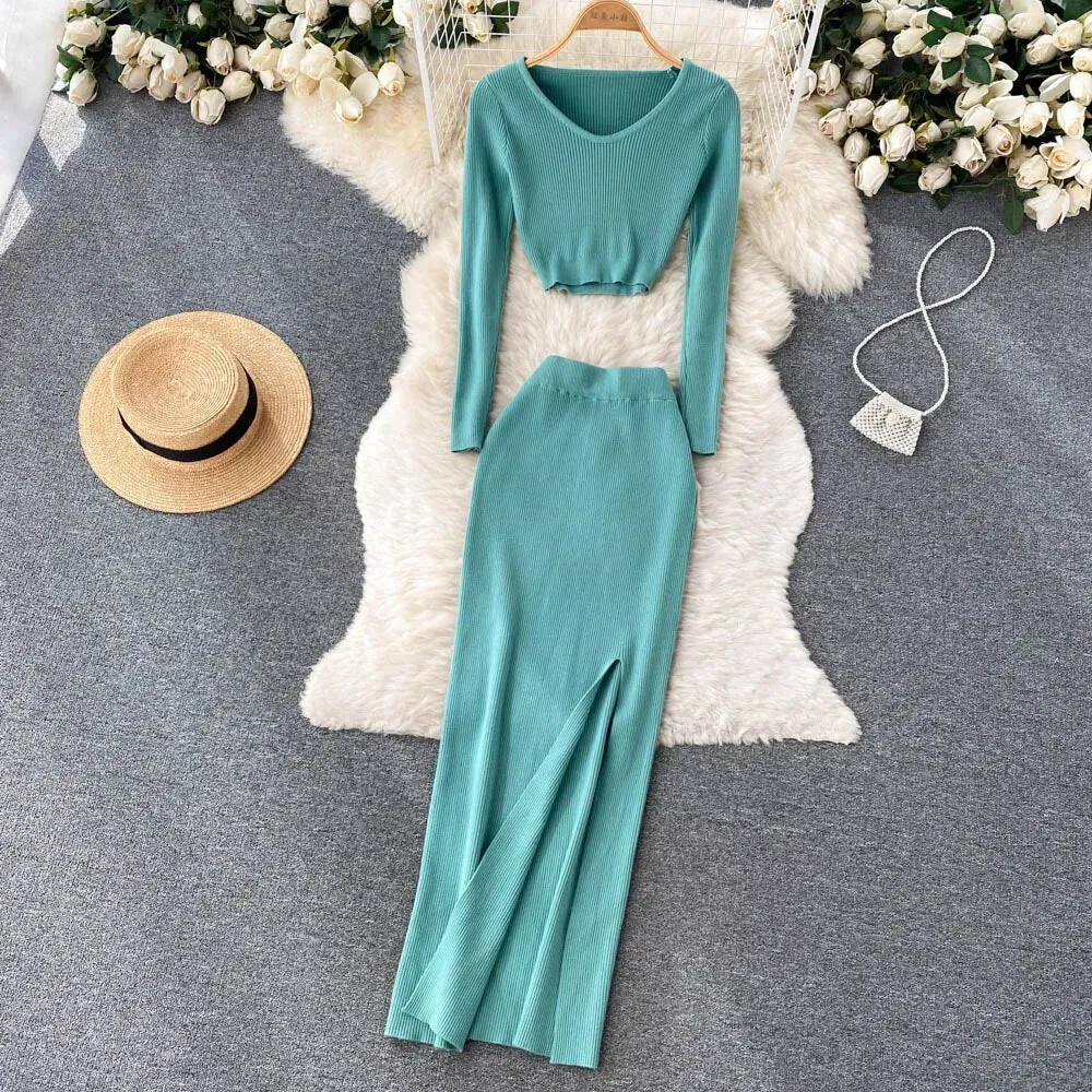 Autumn Sweater Two Pieces Suits