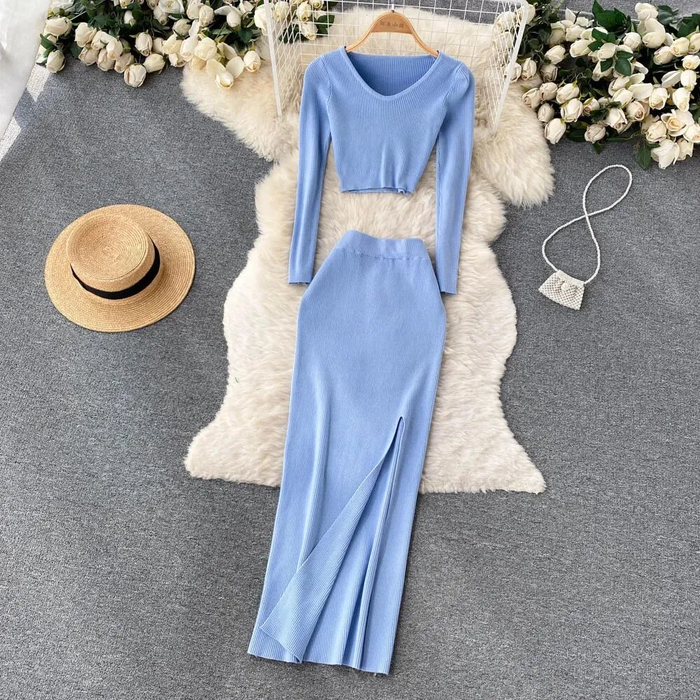 Autumn Sweater Two Pieces Suits