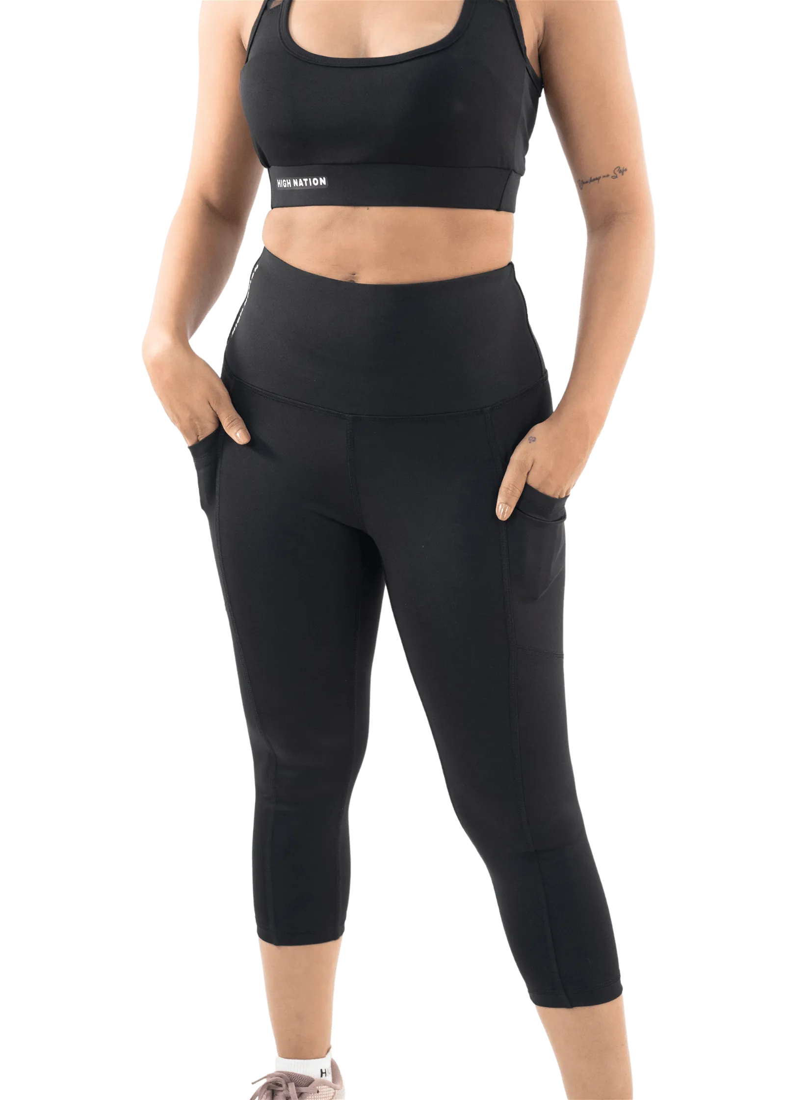 Black High Waist Capri Pant