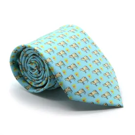 Cash Cow Aqua Necktie with Handkerchief Set