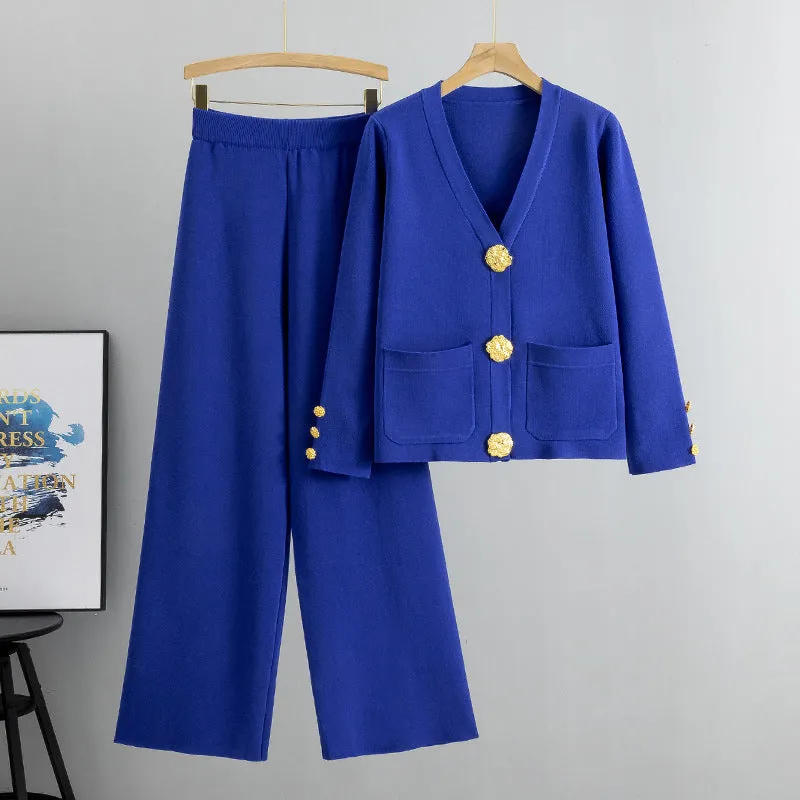 Christmas Offers Sale 49% OFFGold Button Soft Knit Trouser Co-Ord