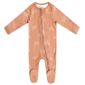 Copper Pearl Cooper Zip-Up Footie Pajamas