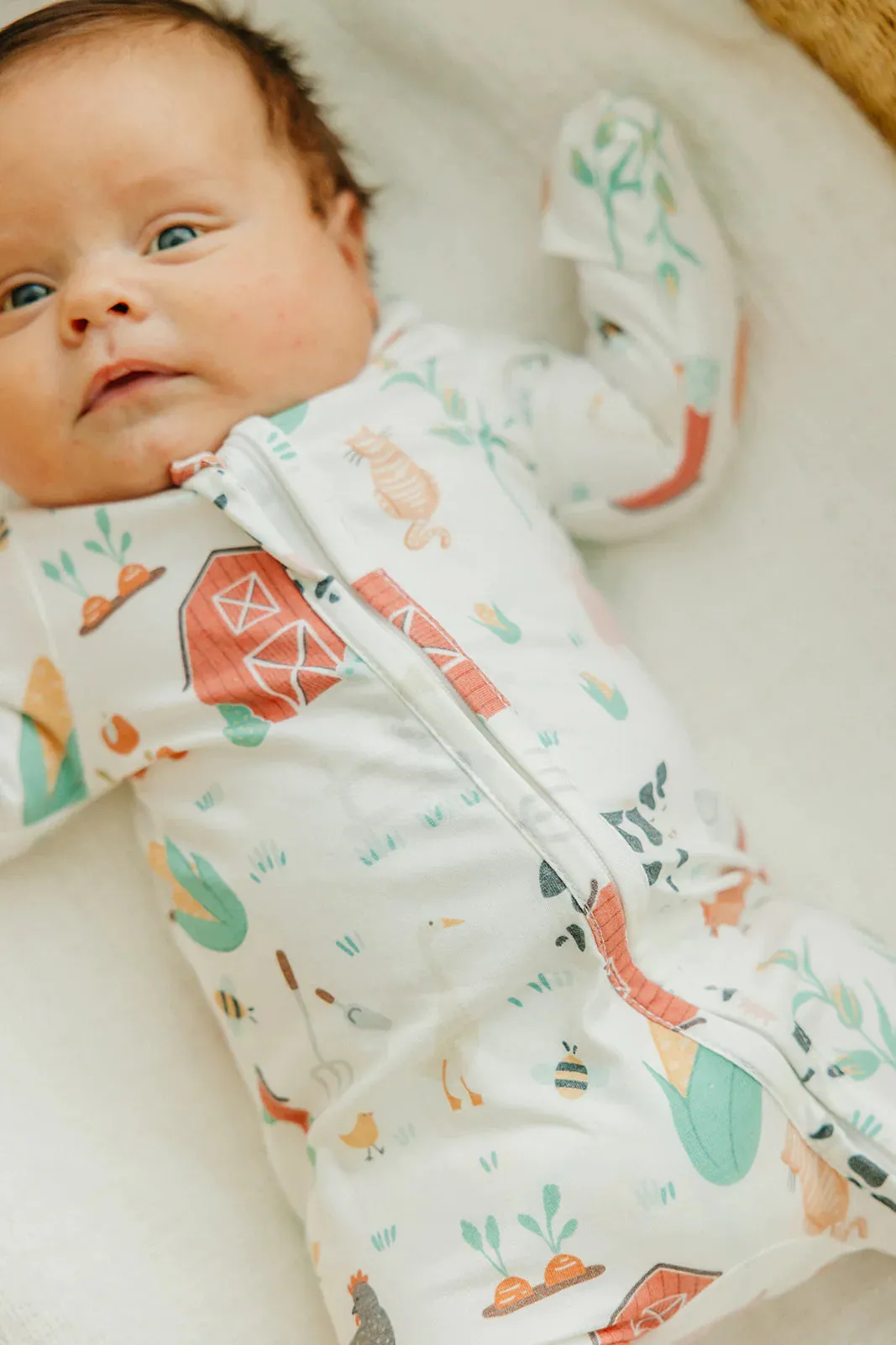 Copper Pearl Zip-Up Footie / Farmstead