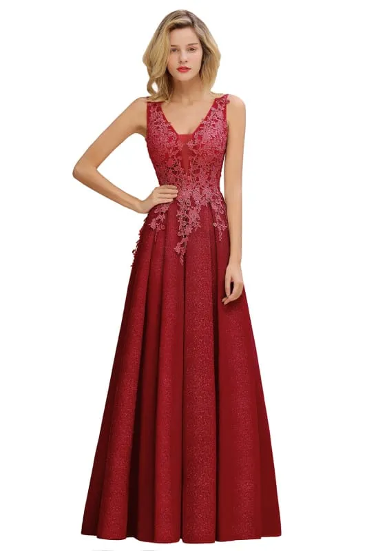 Gorgeous Aline Evening Dress Sleeveless Lace Appliques Bridesmaid Dress