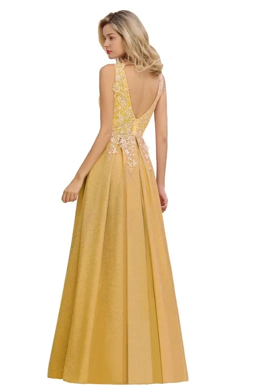 Gorgeous Aline Evening Dress Sleeveless Lace Appliques Bridesmaid Dress