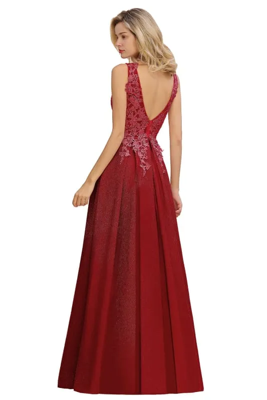 Gorgeous Aline Evening Dress Sleeveless Lace Appliques Bridesmaid Dress