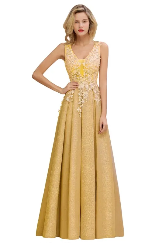 Gorgeous Aline Evening Dress Sleeveless Lace Appliques Bridesmaid Dress