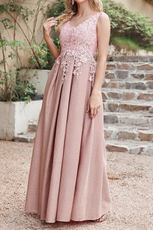 Gorgeous Aline Evening Dress Sleeveless Lace Appliques Bridesmaid Dress