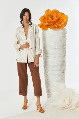 Hanami D'Or Cotton Trousers in Beige