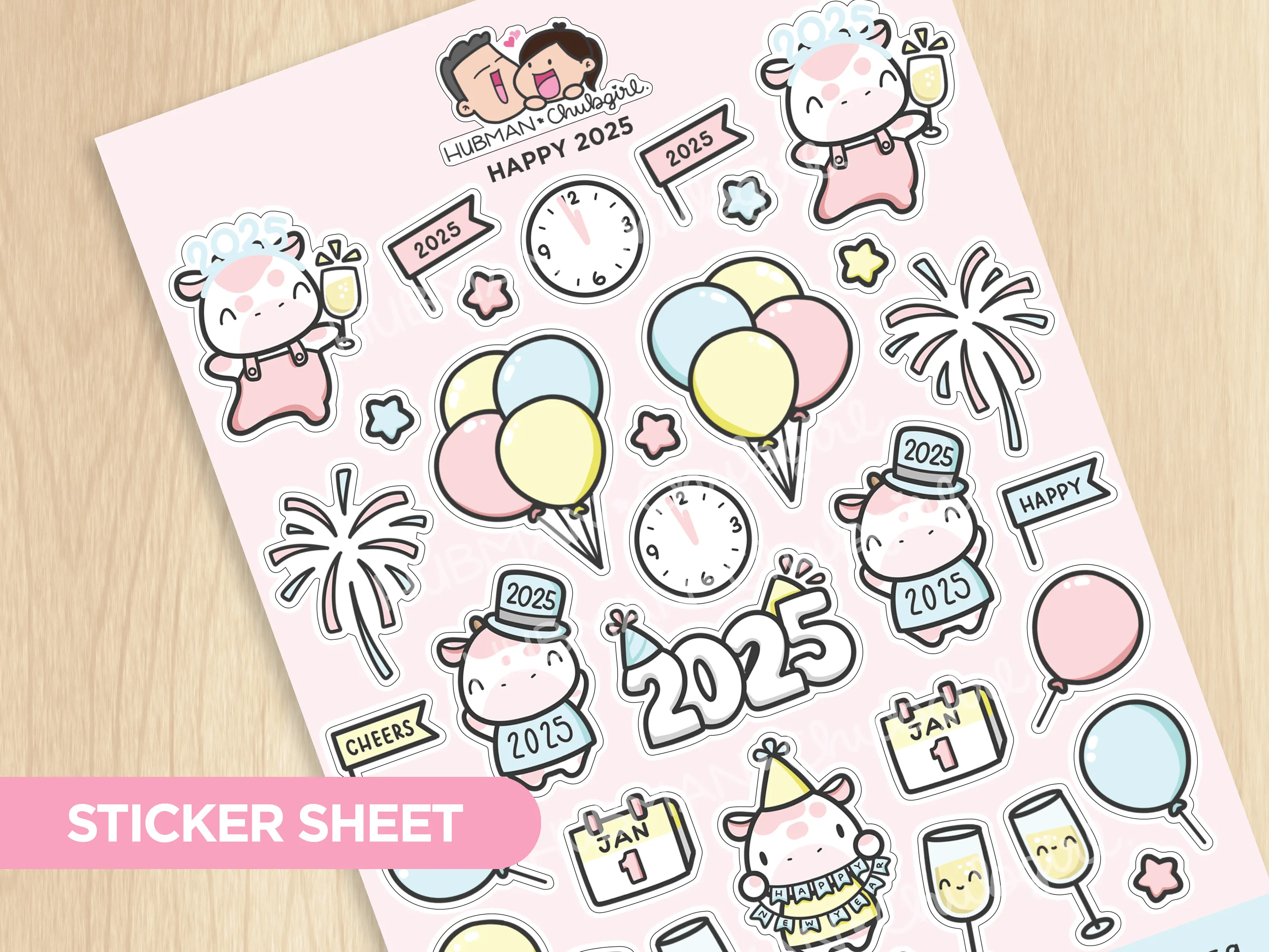 Hello 2025 Sticker Set