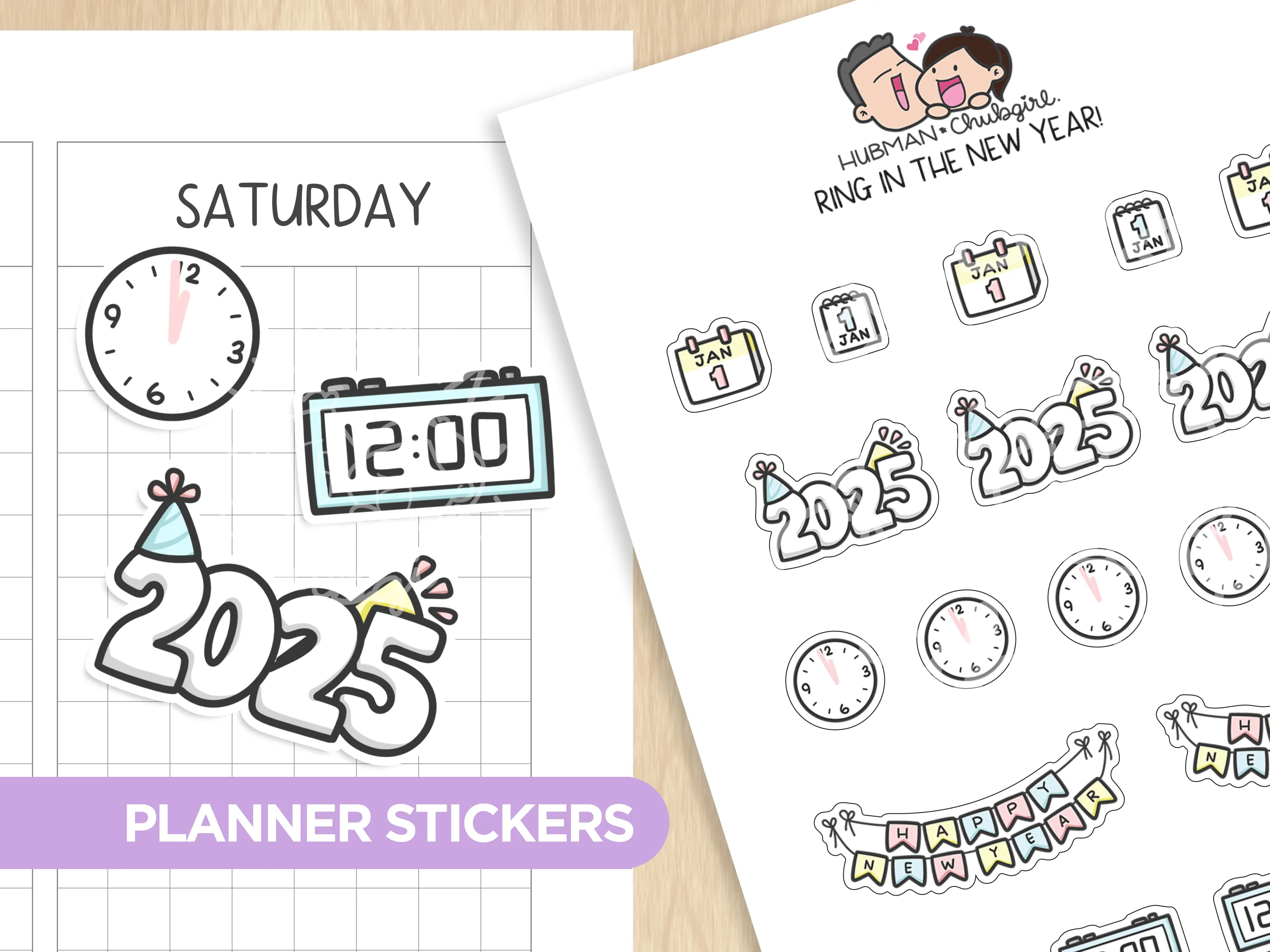 Hello 2025 Sticker Set