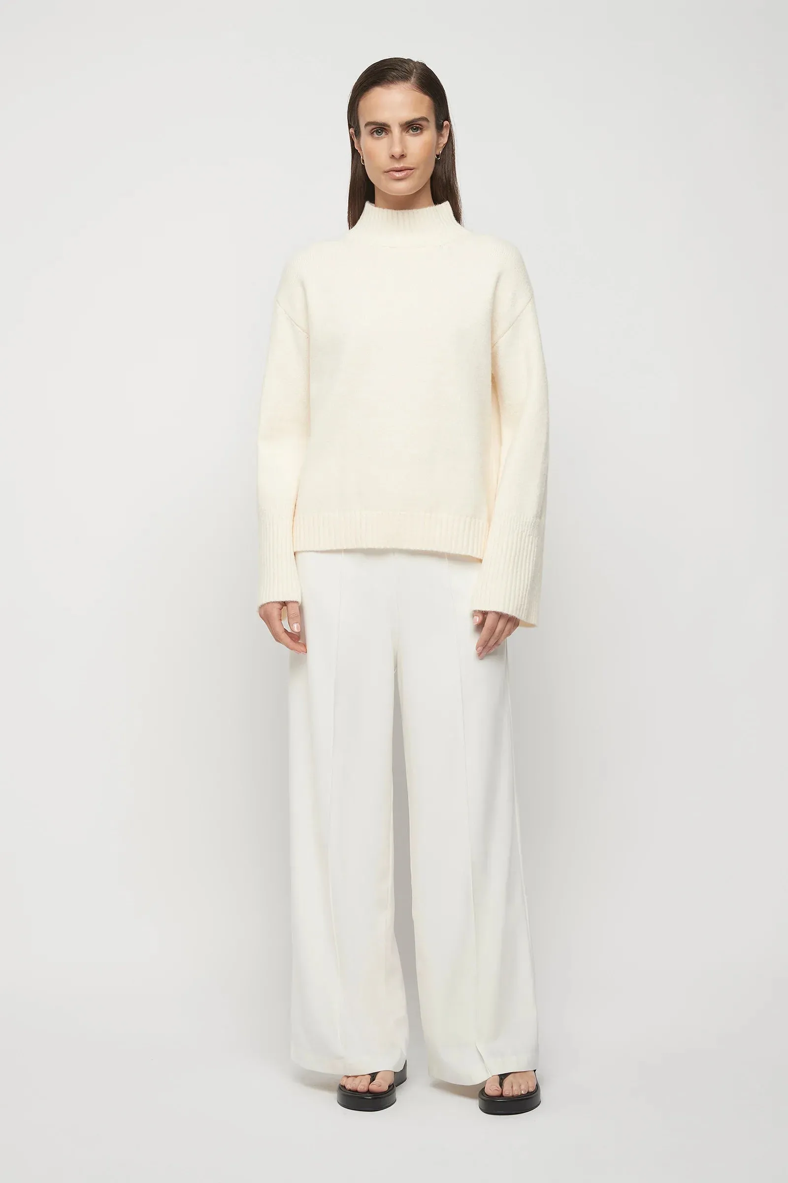 Leigh Wide Leg Pants White