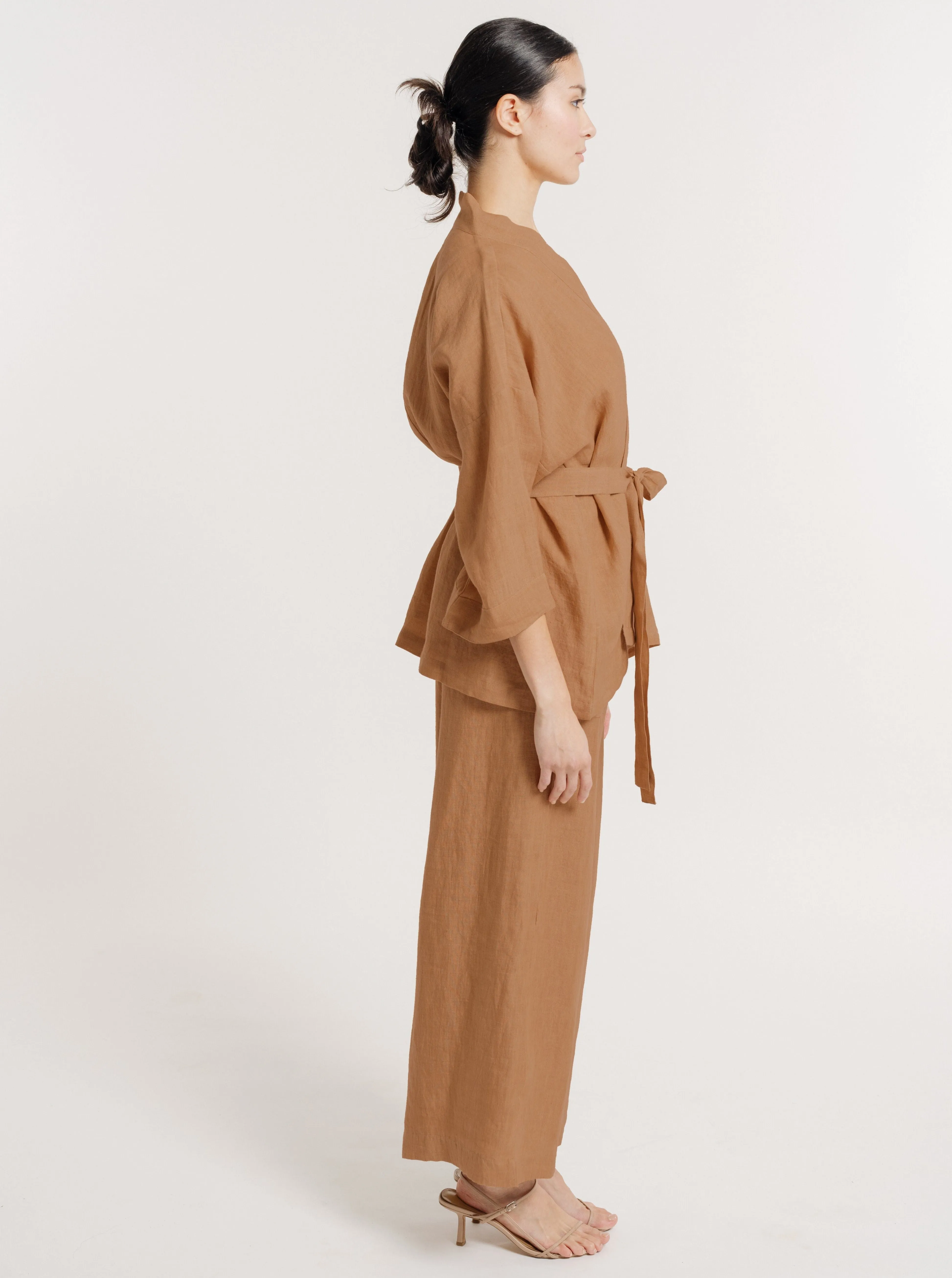 Linen Wrap Top - Sample - M/L