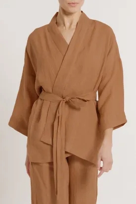 Linen Wrap Top - Sample - M/L