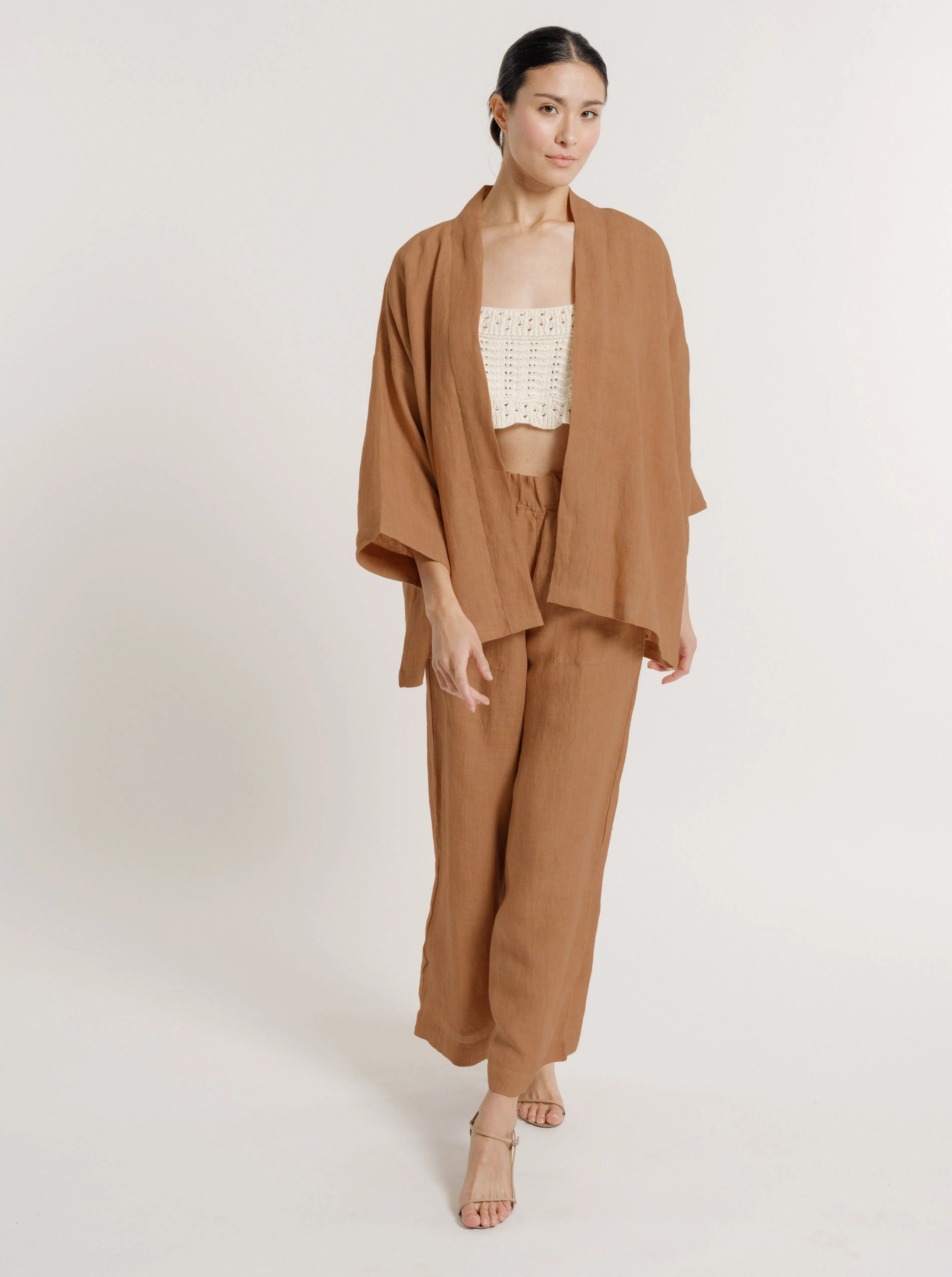 Linen Wrap Top - Sample - M/L