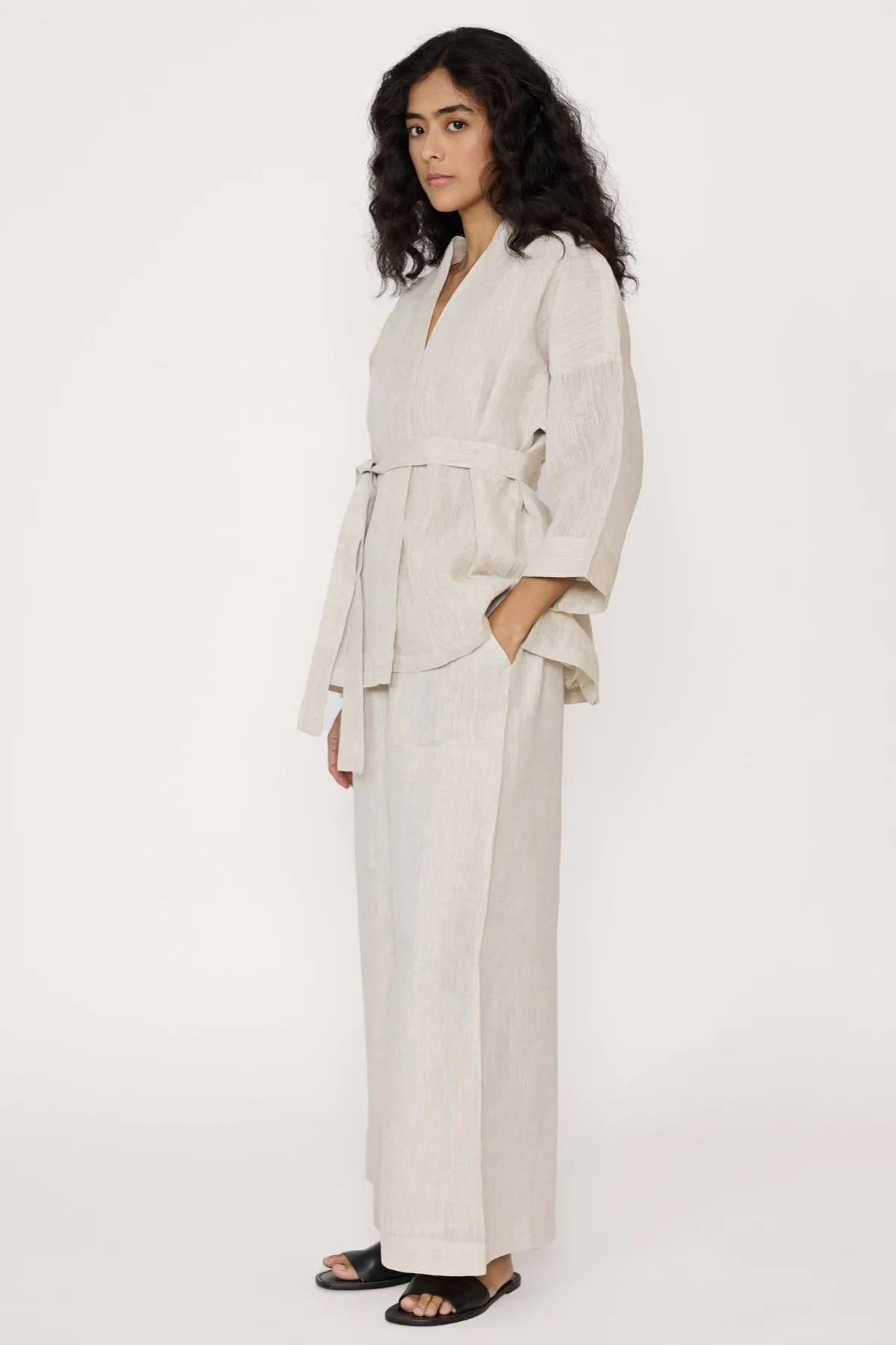 Linen Wrap Top - Sample