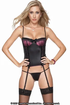 Lycra Bustier with Gathered Cups & G-String Set - Clearance