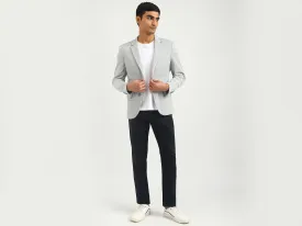 Men Textured Lapel Collar Blazer