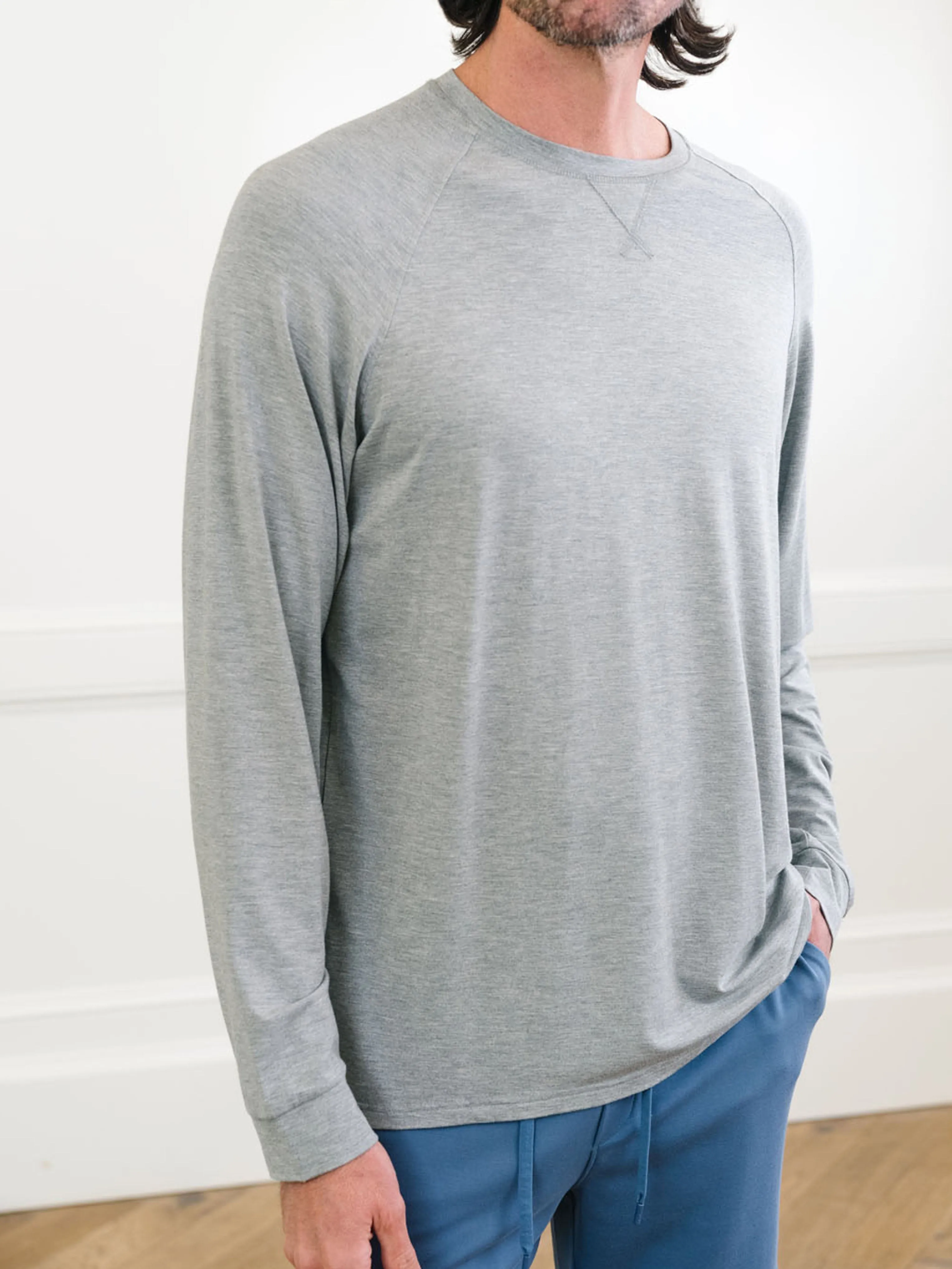 Men's Bamboo Stretch-Knit Long Sleeve Pajama Set
