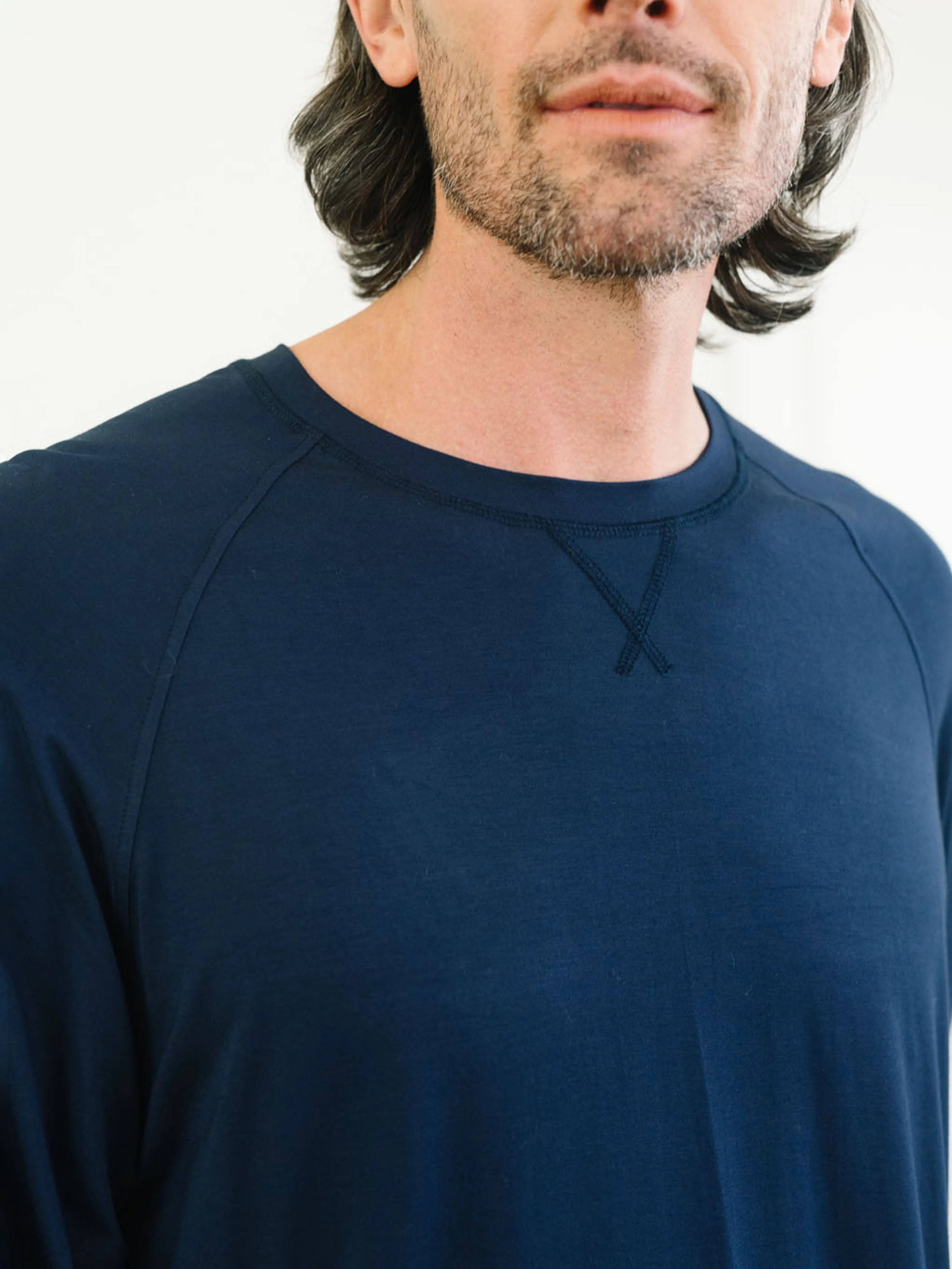 Men's Bamboo Stretch-Knit Long Sleeve Pajama Set