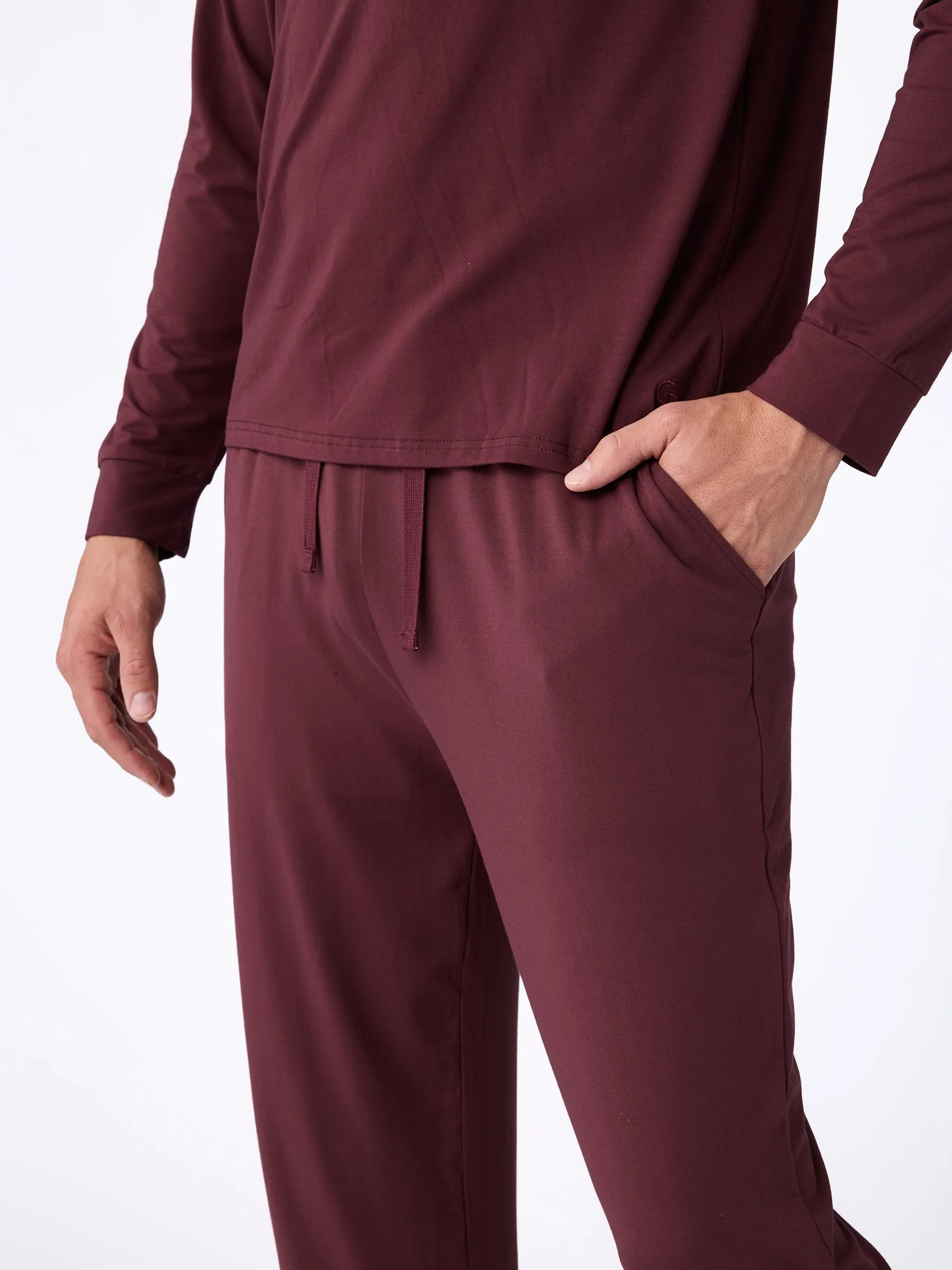 Men's Bamboo Stretch-Knit Long Sleeve Pajama Set