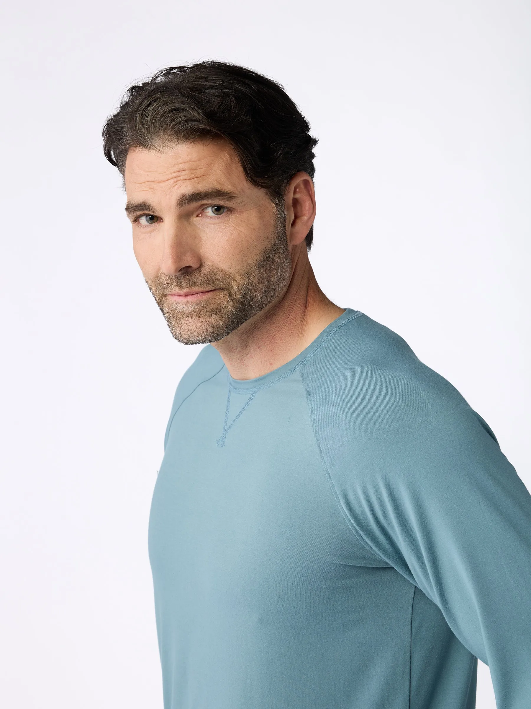 Men's Bamboo Stretch-Knit Long Sleeve Pajama Set