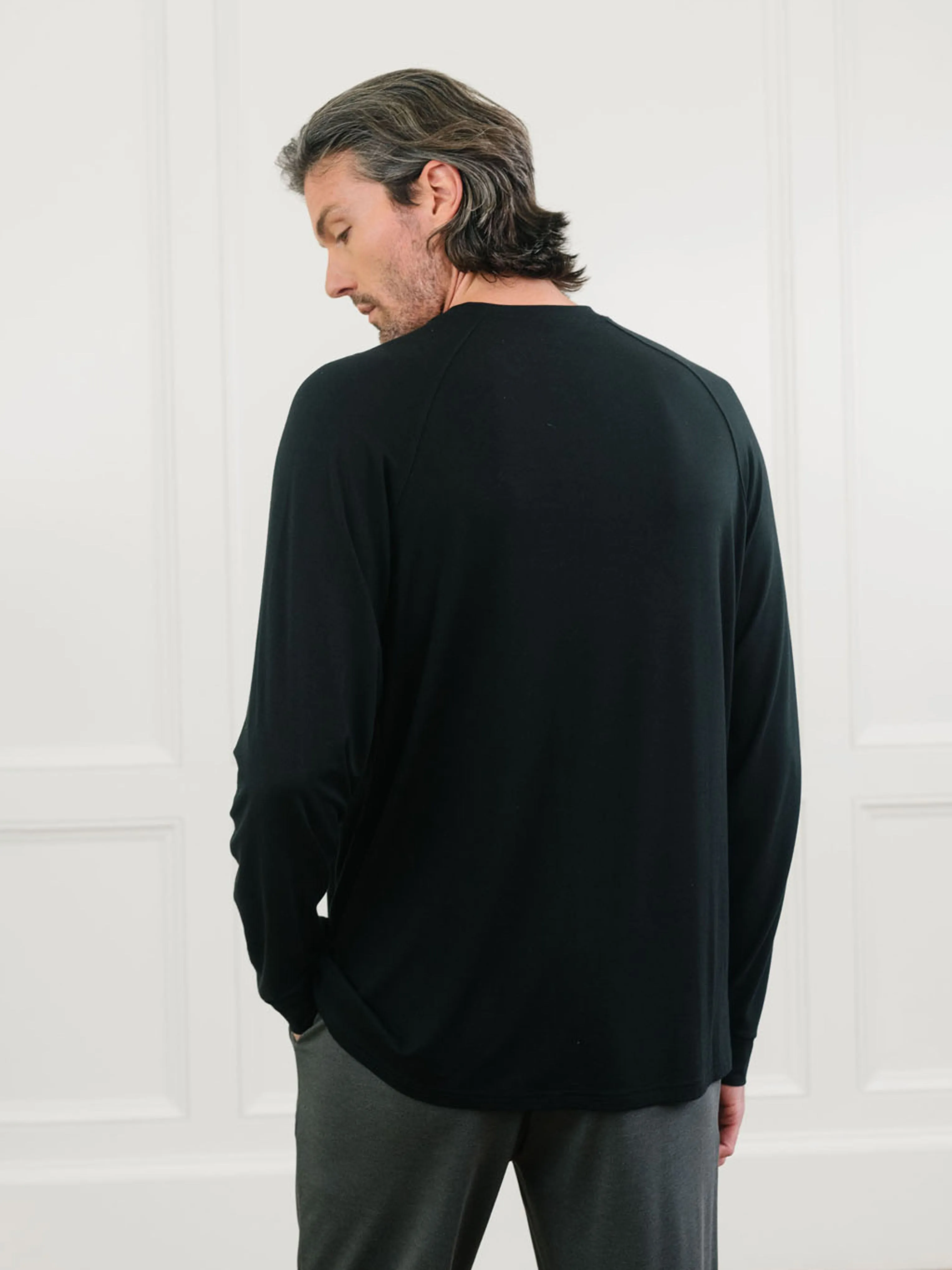 Men's Bamboo Stretch-Knit Long Sleeve Pajama Set
