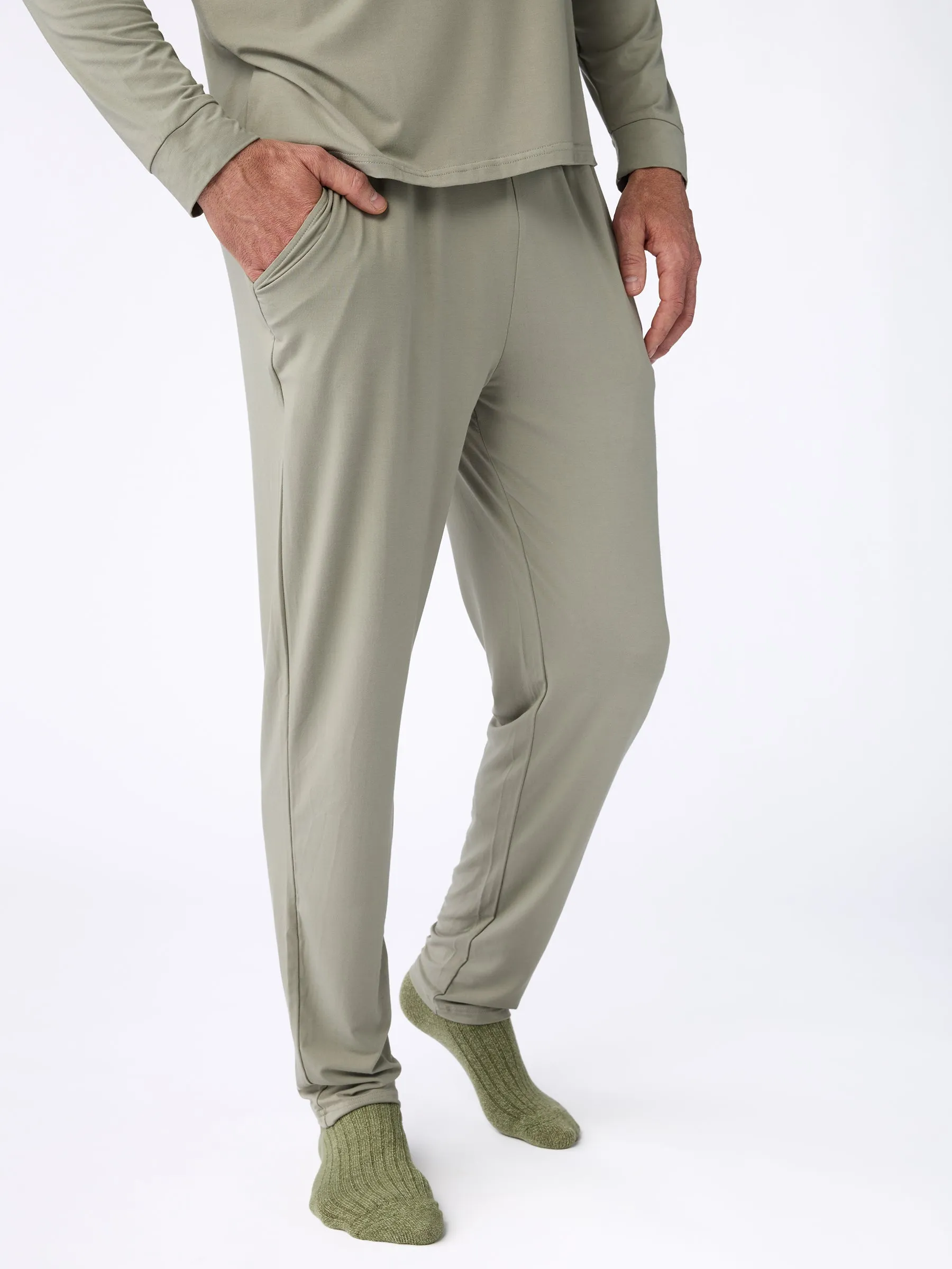 Men's Bamboo Stretch-Knit Long Sleeve Pajama Set