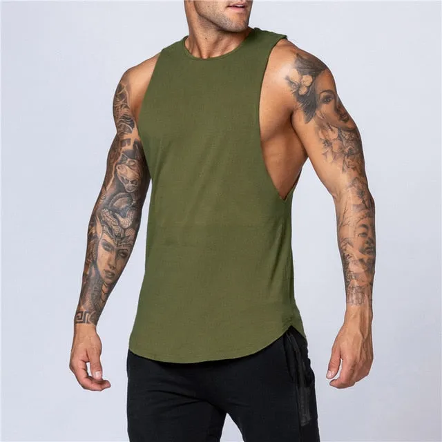 Mens Muscle Sleeveless Sportswear Shirt