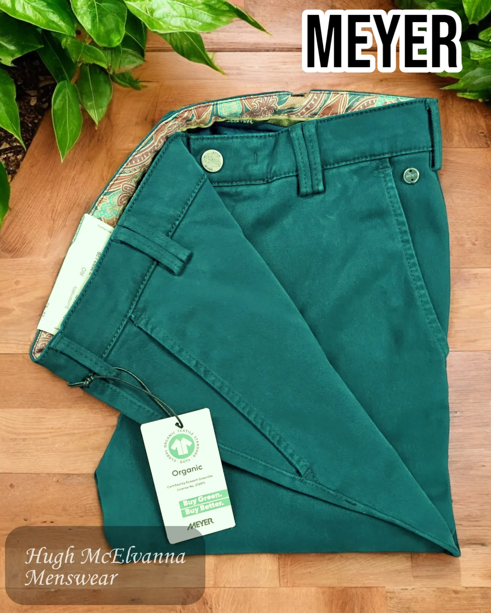 Meyer Dark Green Rio Trouser - 3552/28