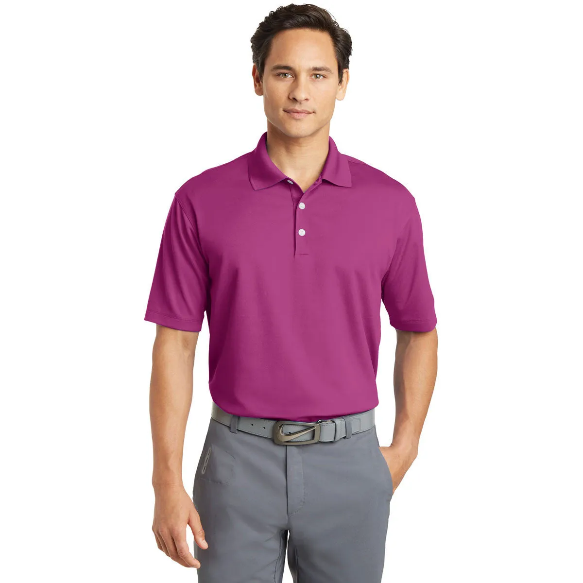 Nike Men's Bright Pink Dri-FIT S/S Micro Pique Polo