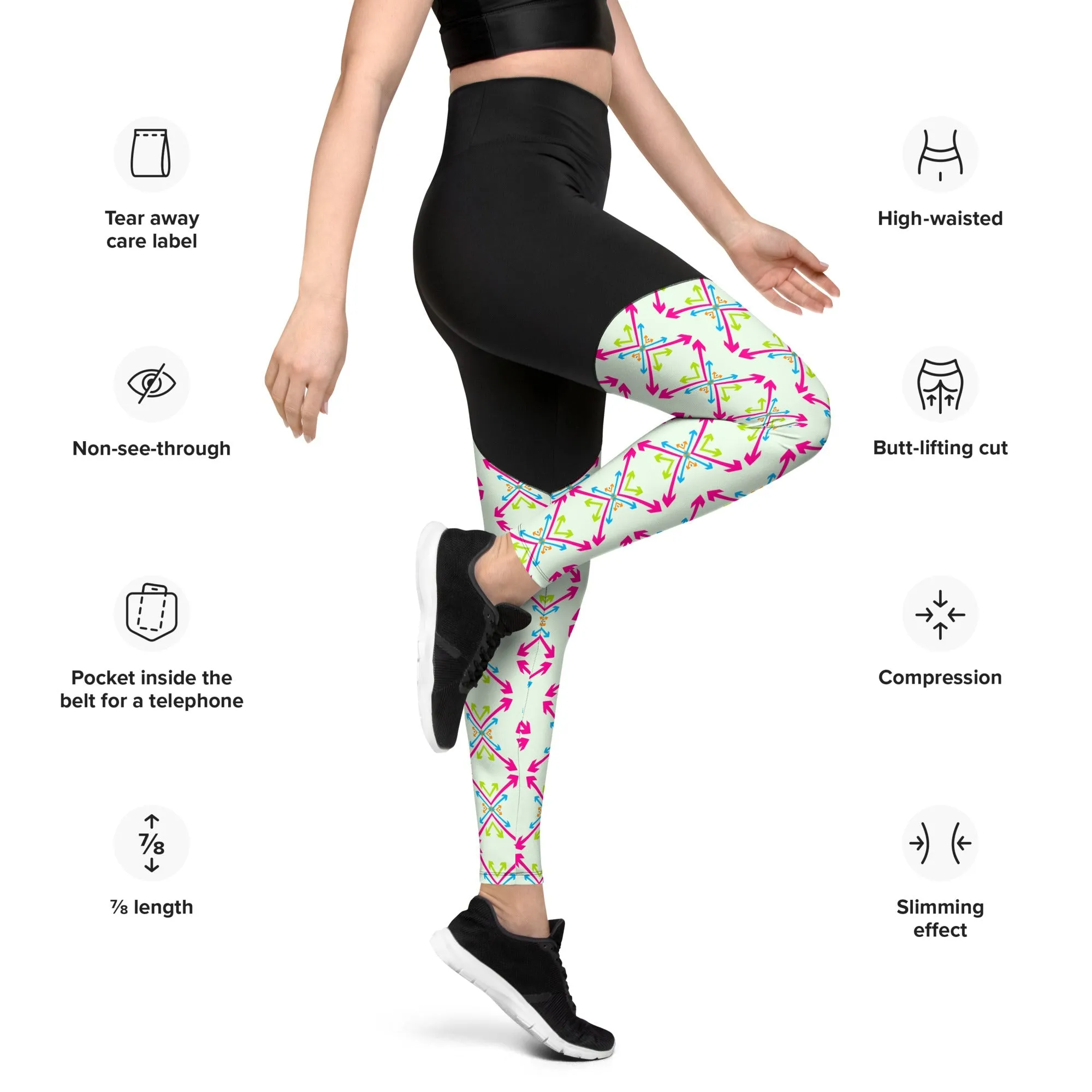 Oversized  Arrow Sports Leggings |  Workout Gear & Performance