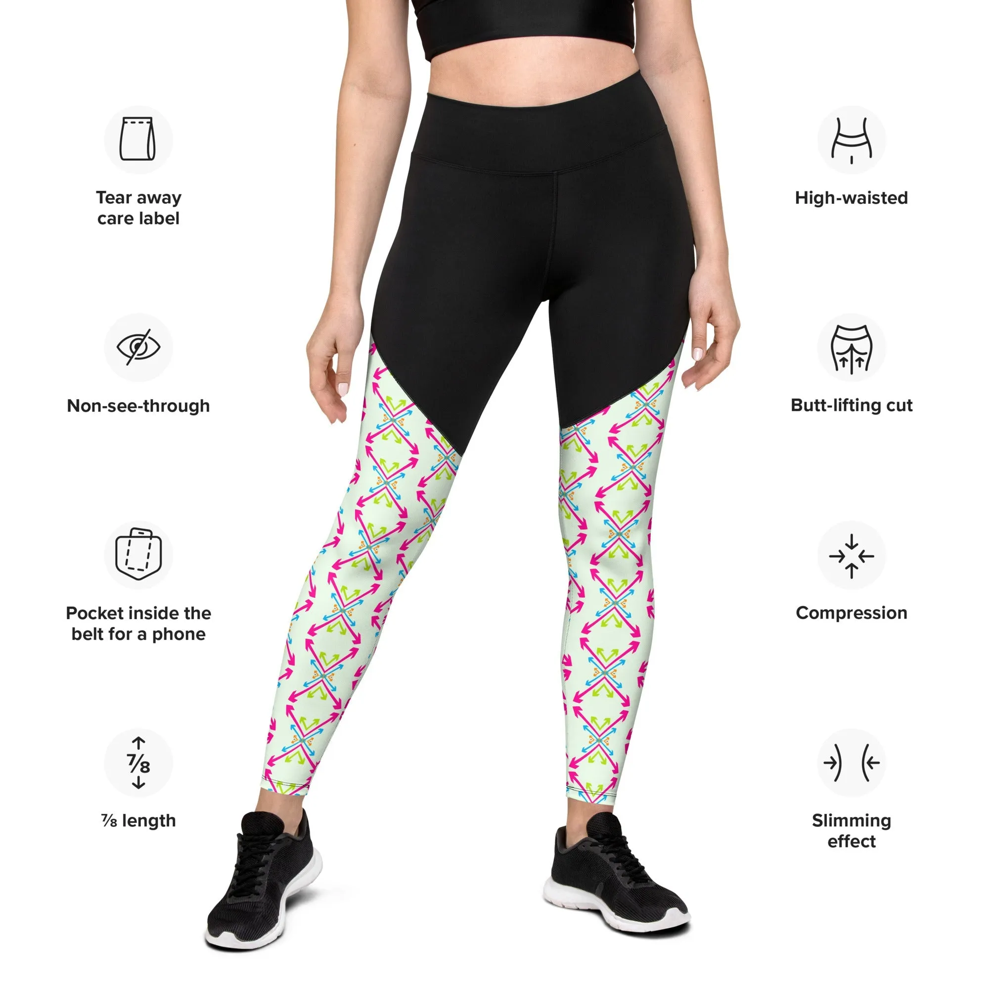 Oversized  Arrow Sports Leggings |  Workout Gear & Performance