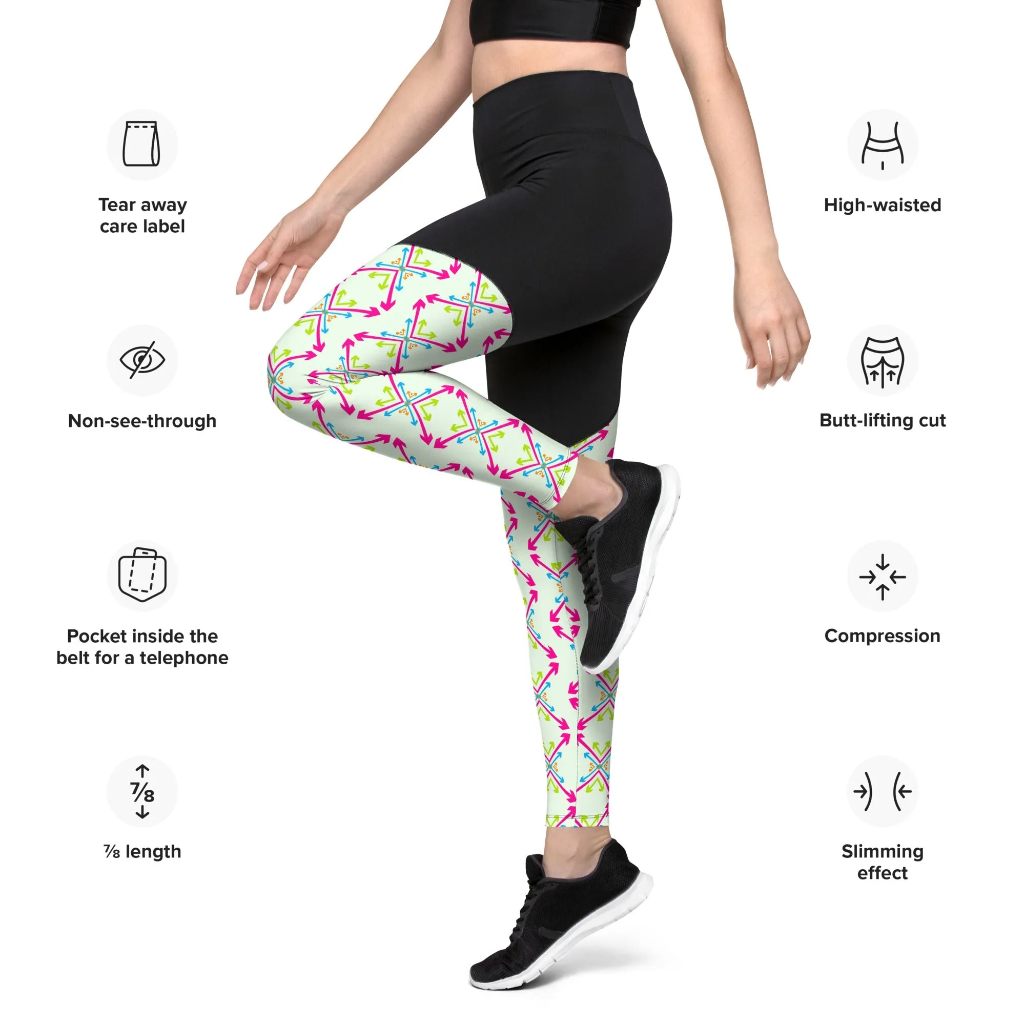 Oversized  Arrow Sports Leggings |  Workout Gear & Performance