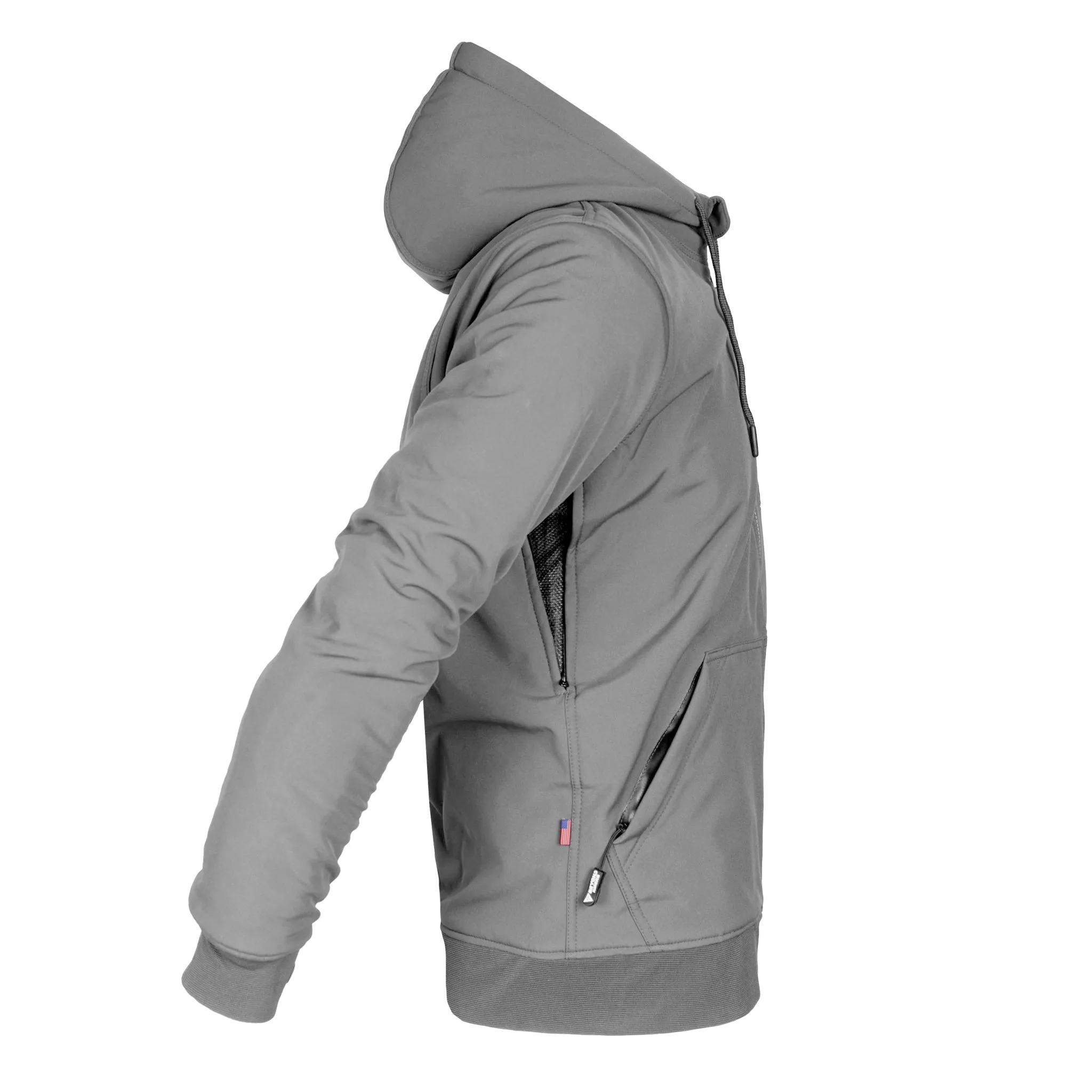 SALE Protective SoftShell Unisex Hoodie - Gray Matte with Pads
