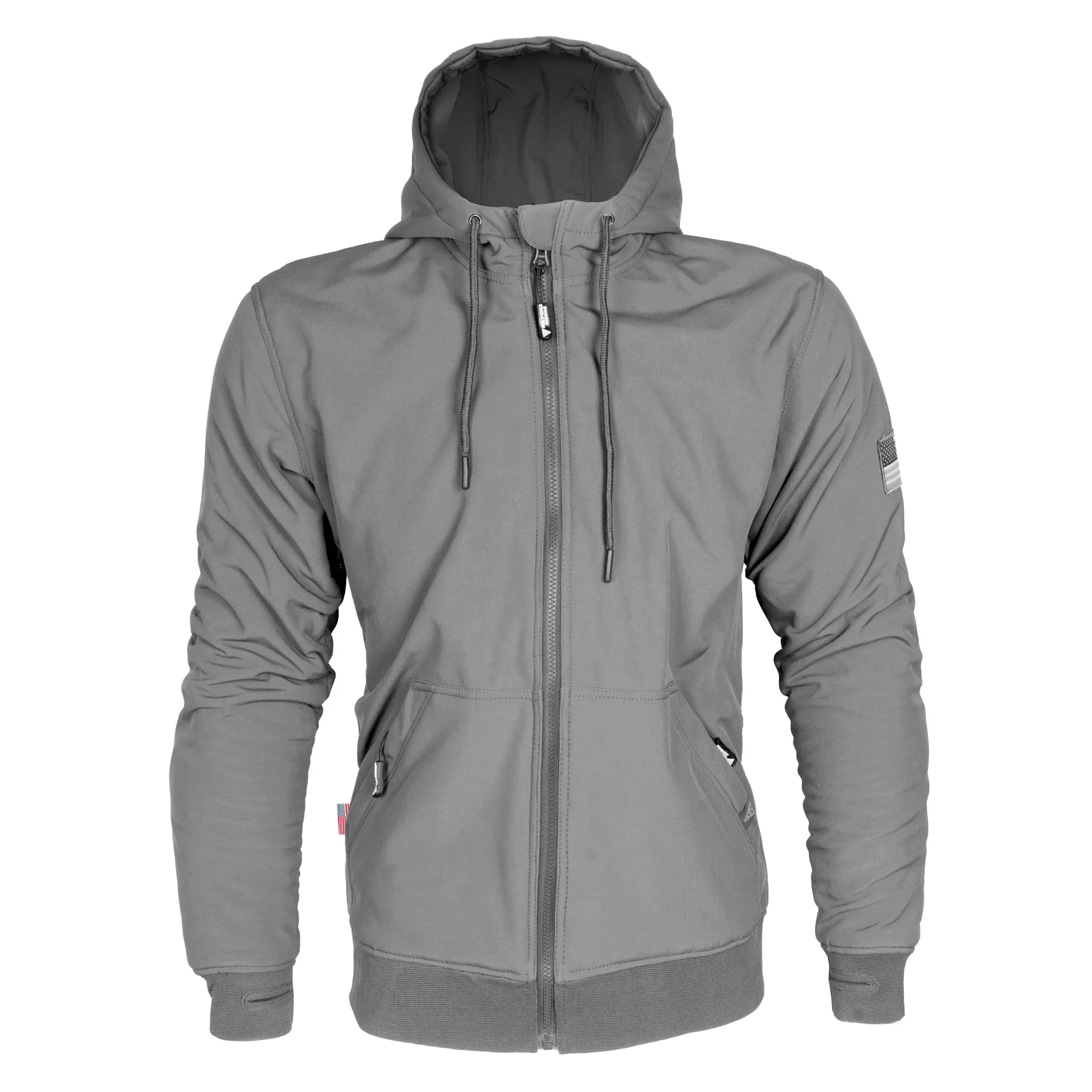 SALE Protective SoftShell Unisex Hoodie - Gray Matte with Pads