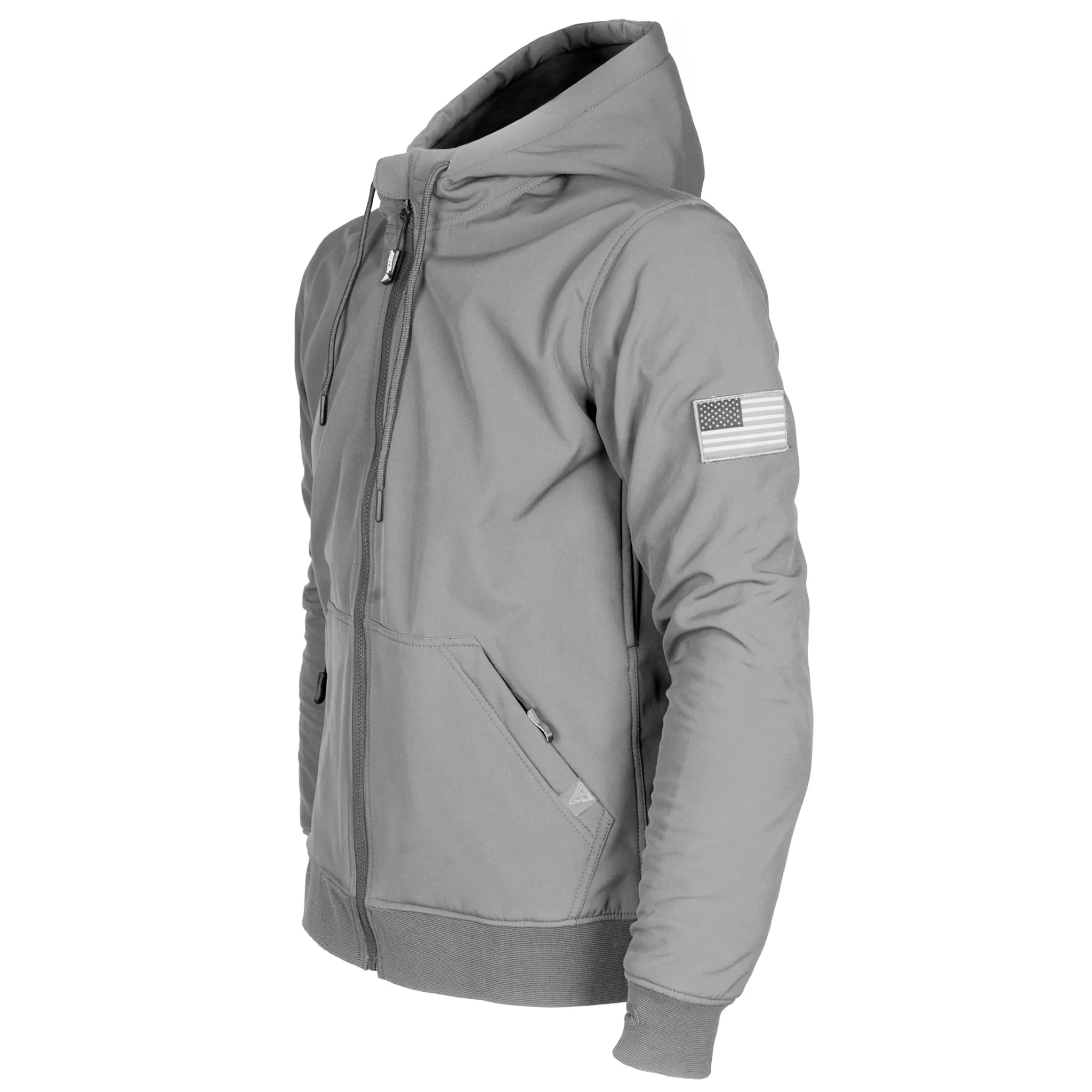 SALE Protective SoftShell Unisex Hoodie - Gray Matte with Pads