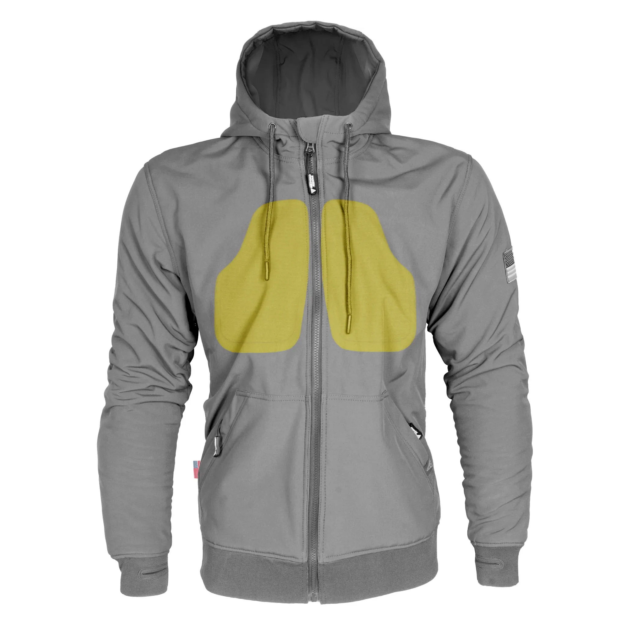 SALE Protective SoftShell Unisex Hoodie - Gray Matte with Pads