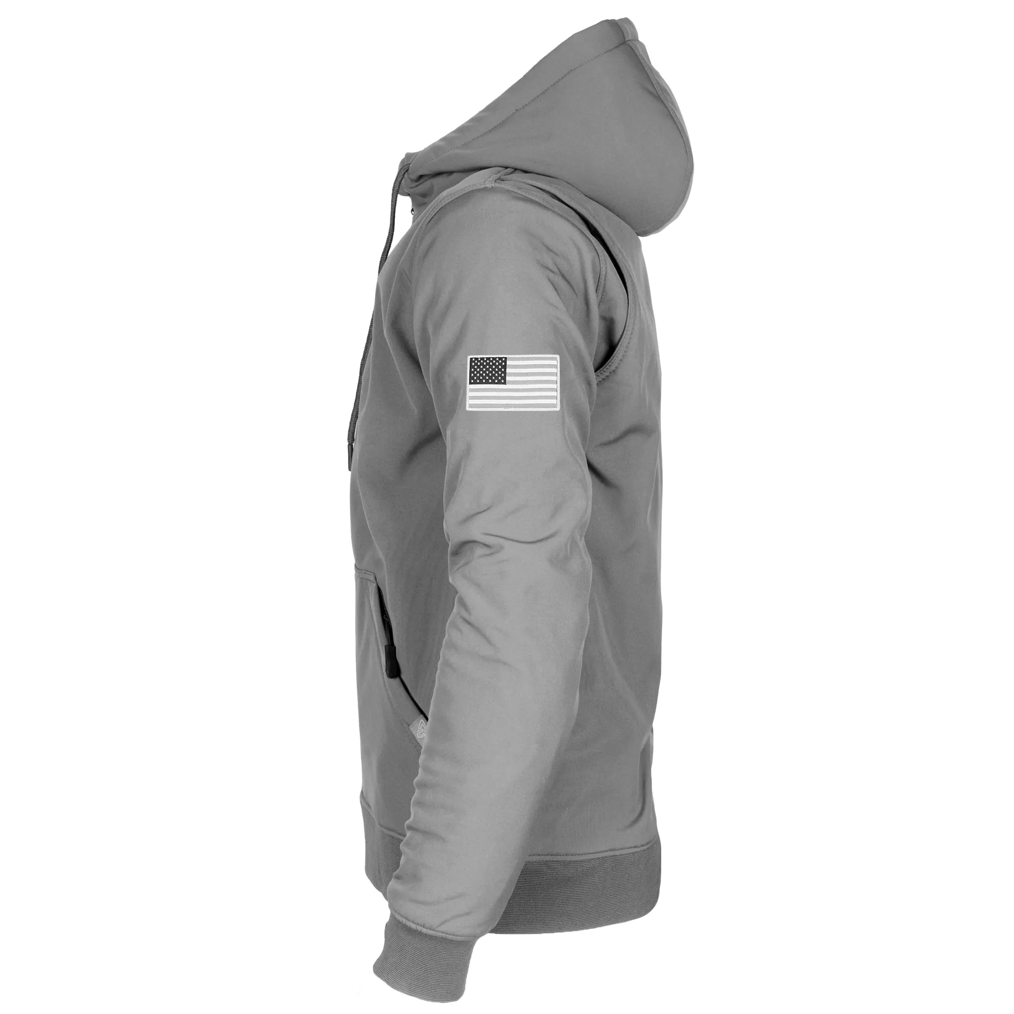 SALE Protective SoftShell Unisex Hoodie - Gray Matte with Pads